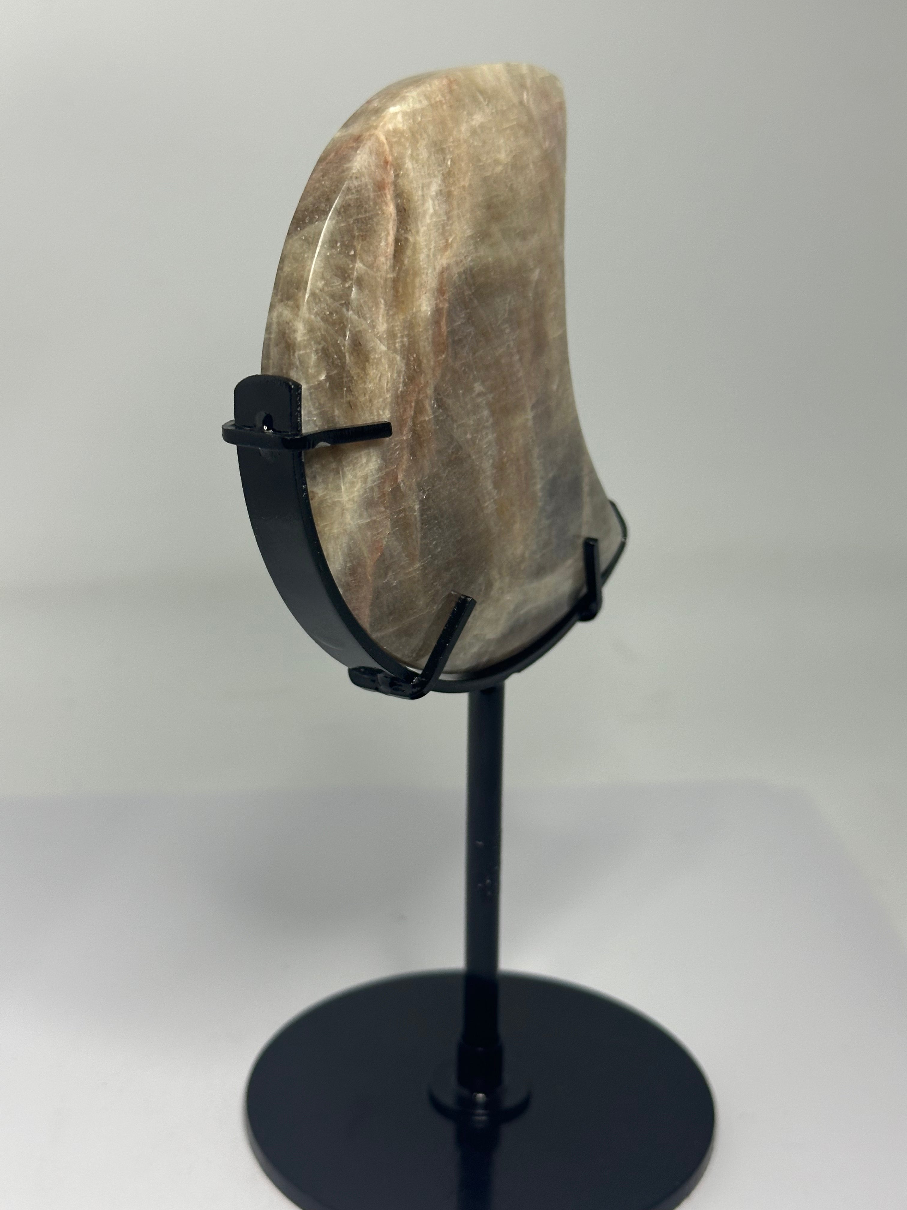 Moonstone Moon Carving on Custom Stand