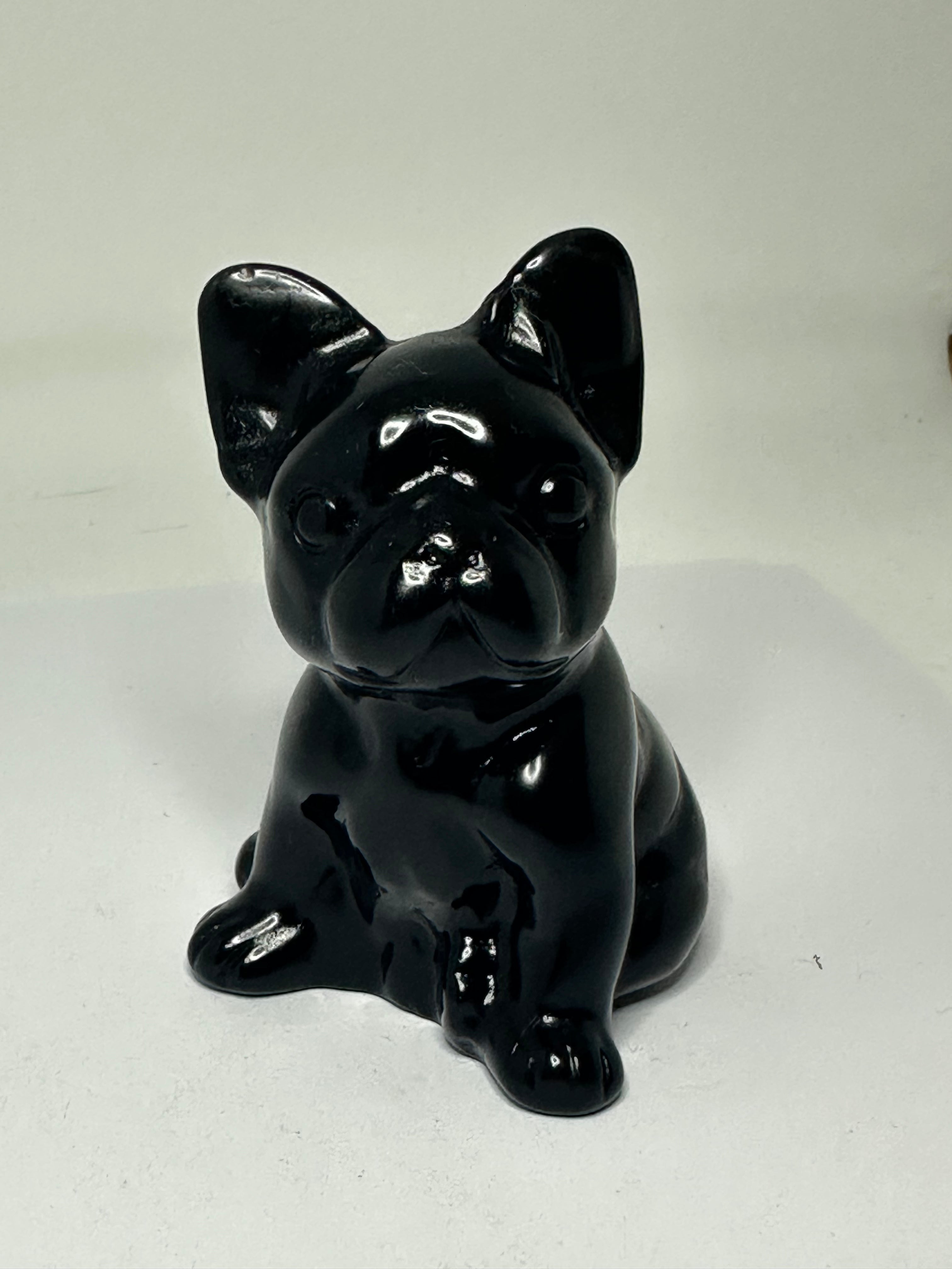 Black Obsidian Dog Carving