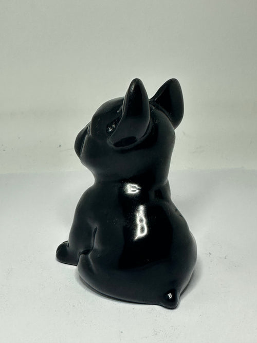 Black Obsidian Dog Carving