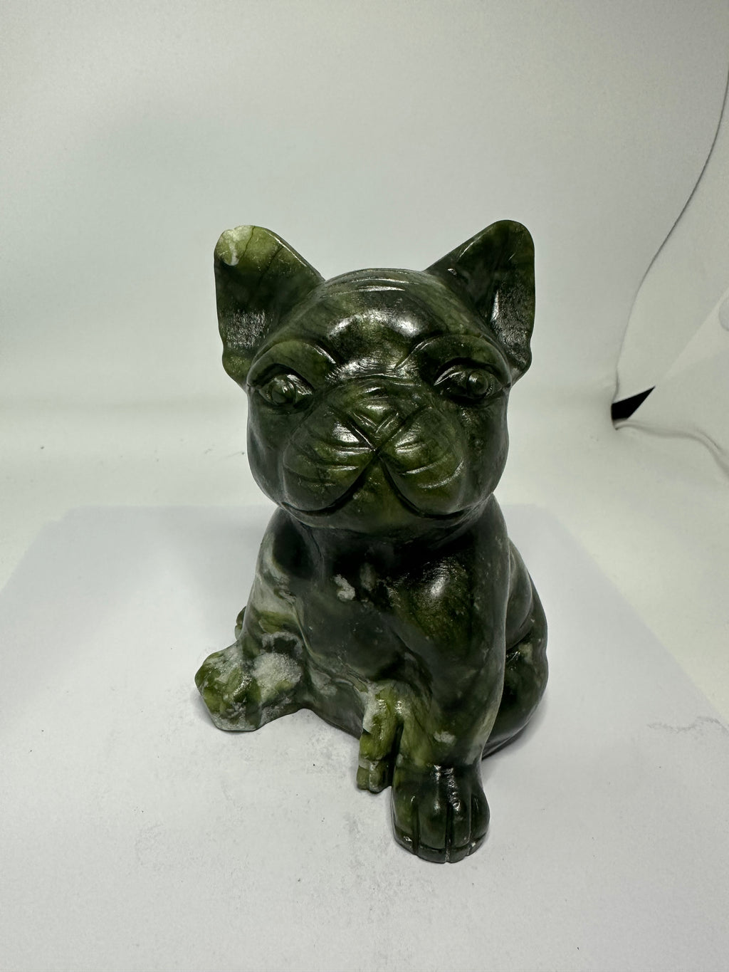Green Jade Dog Carving