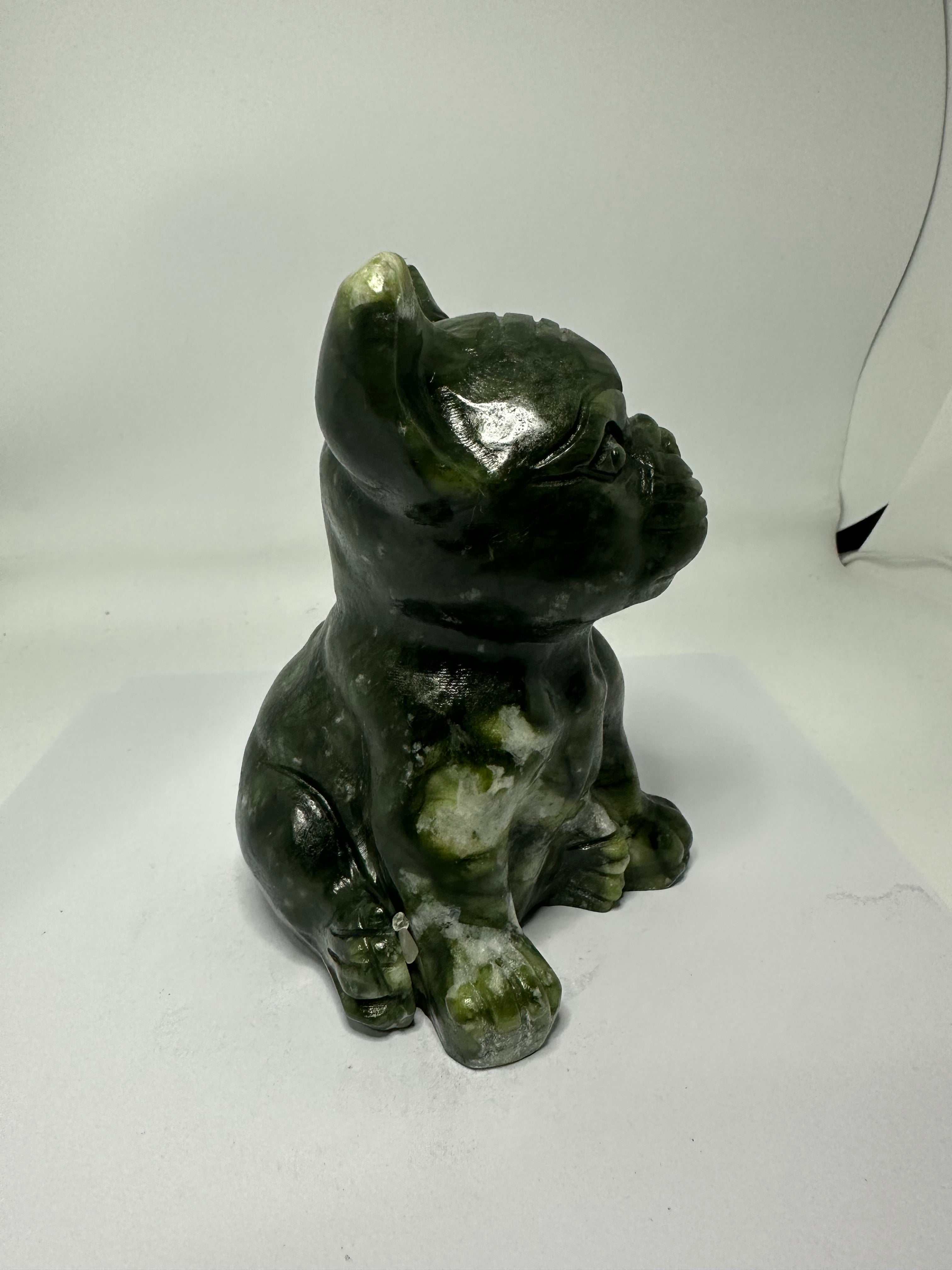 Green Jade Dog Carving