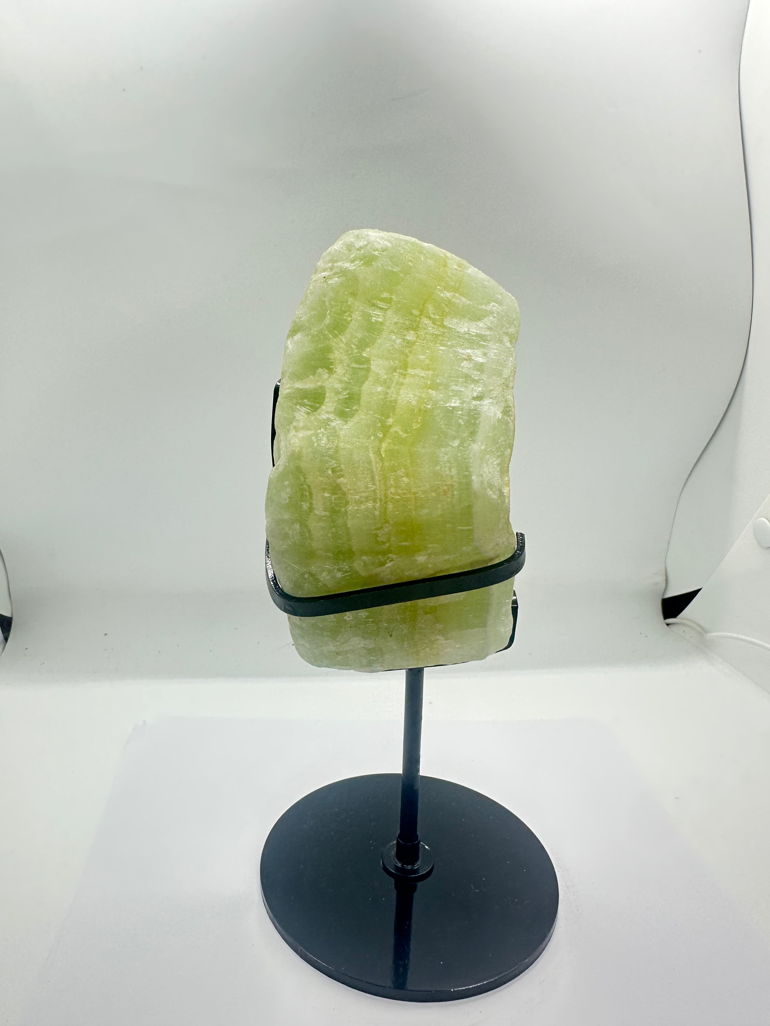 Pistachio Calcite Specimen on Custom Stand – 1.59kg