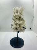 White Calcite Specimen on Custom Stand – 1.36kg