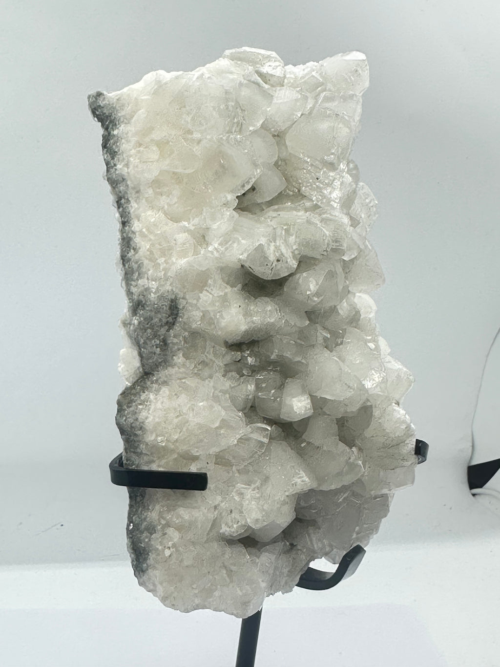 White Calcite Specimen on Custom Stand – 1.36kg