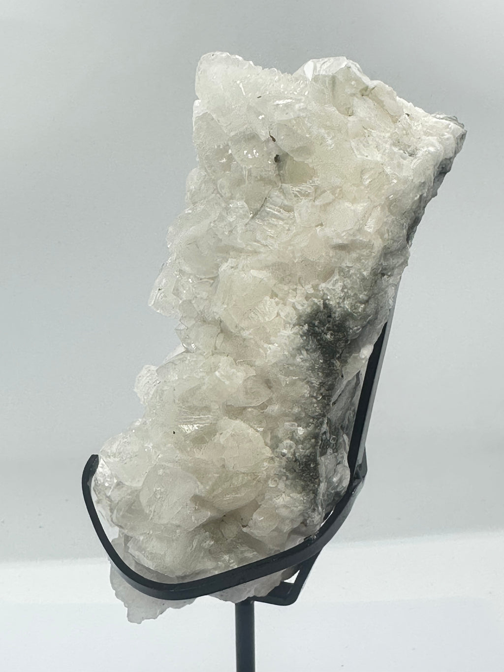 White Calcite Specimen on Custom Stand – 1.36kg