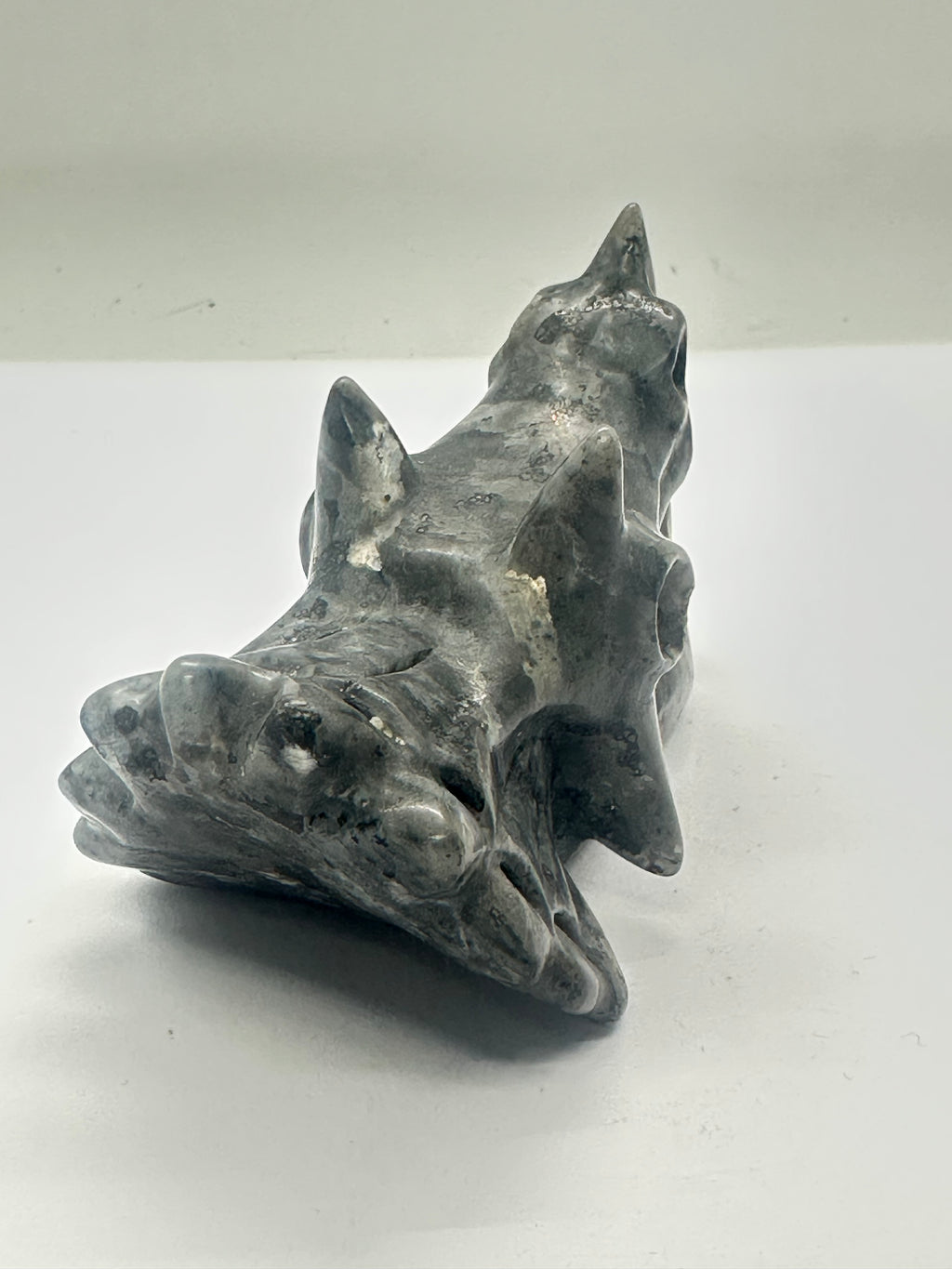 Lava Stone Dinosaur Head Carving – 252g