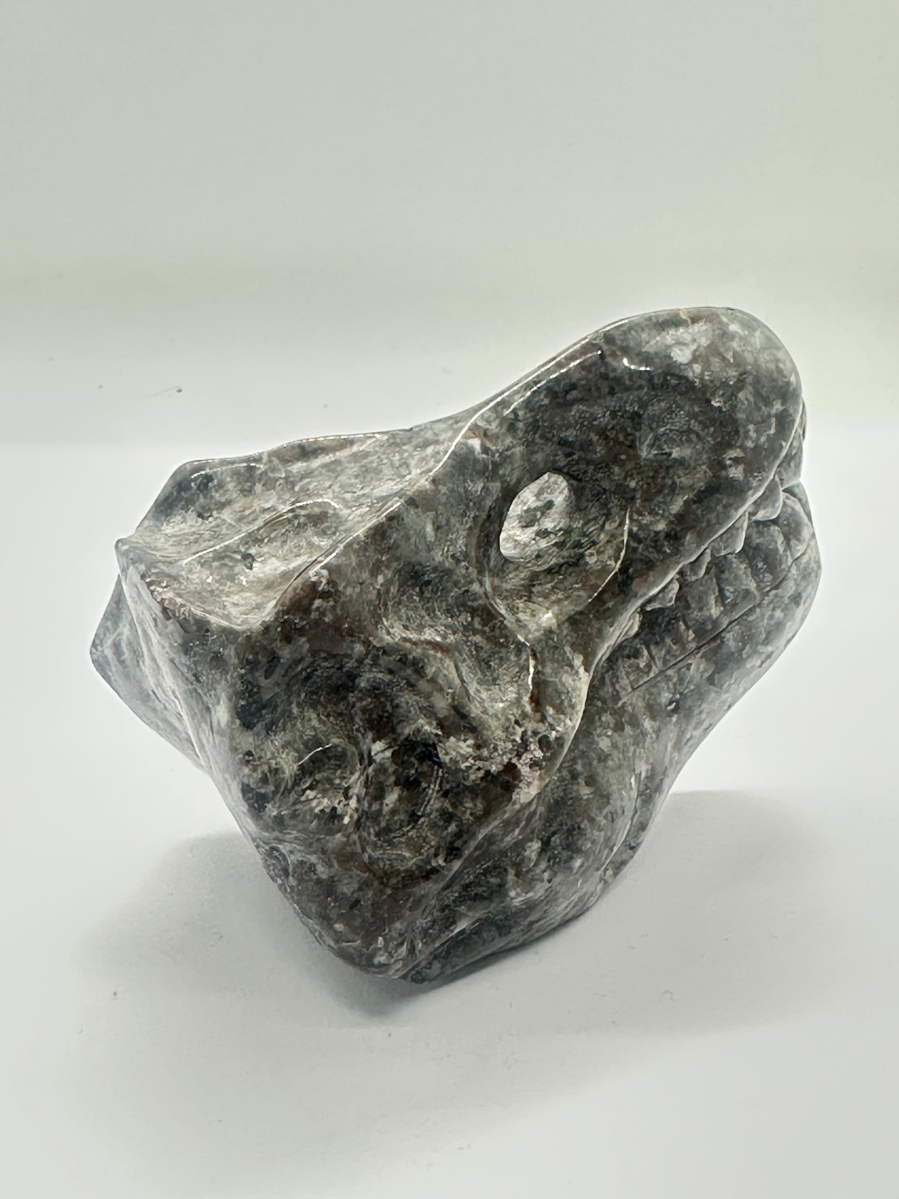 Yooperlite Dinosaur Head Carving – 415g