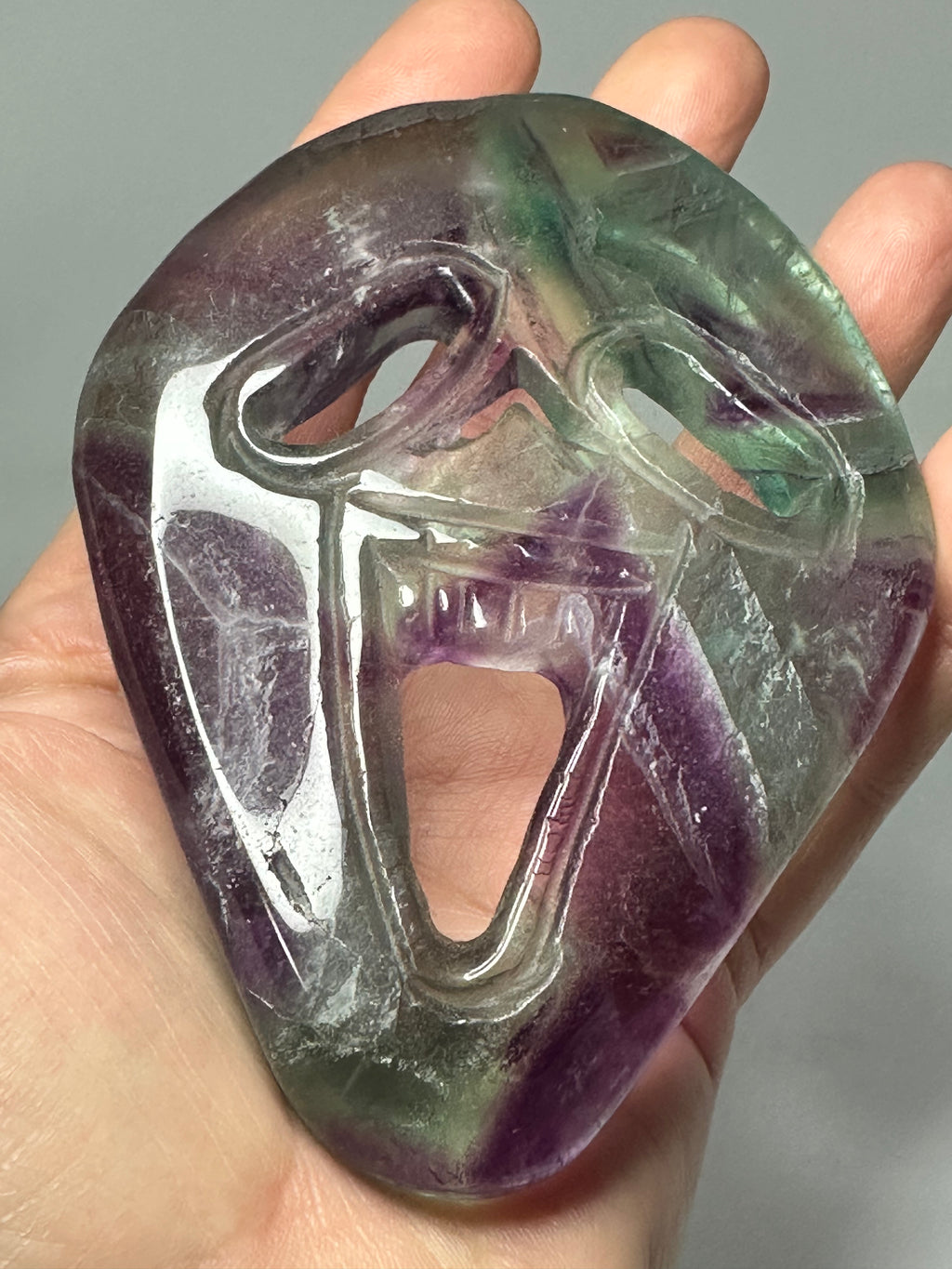 Fluorite Mask Carving – 206g