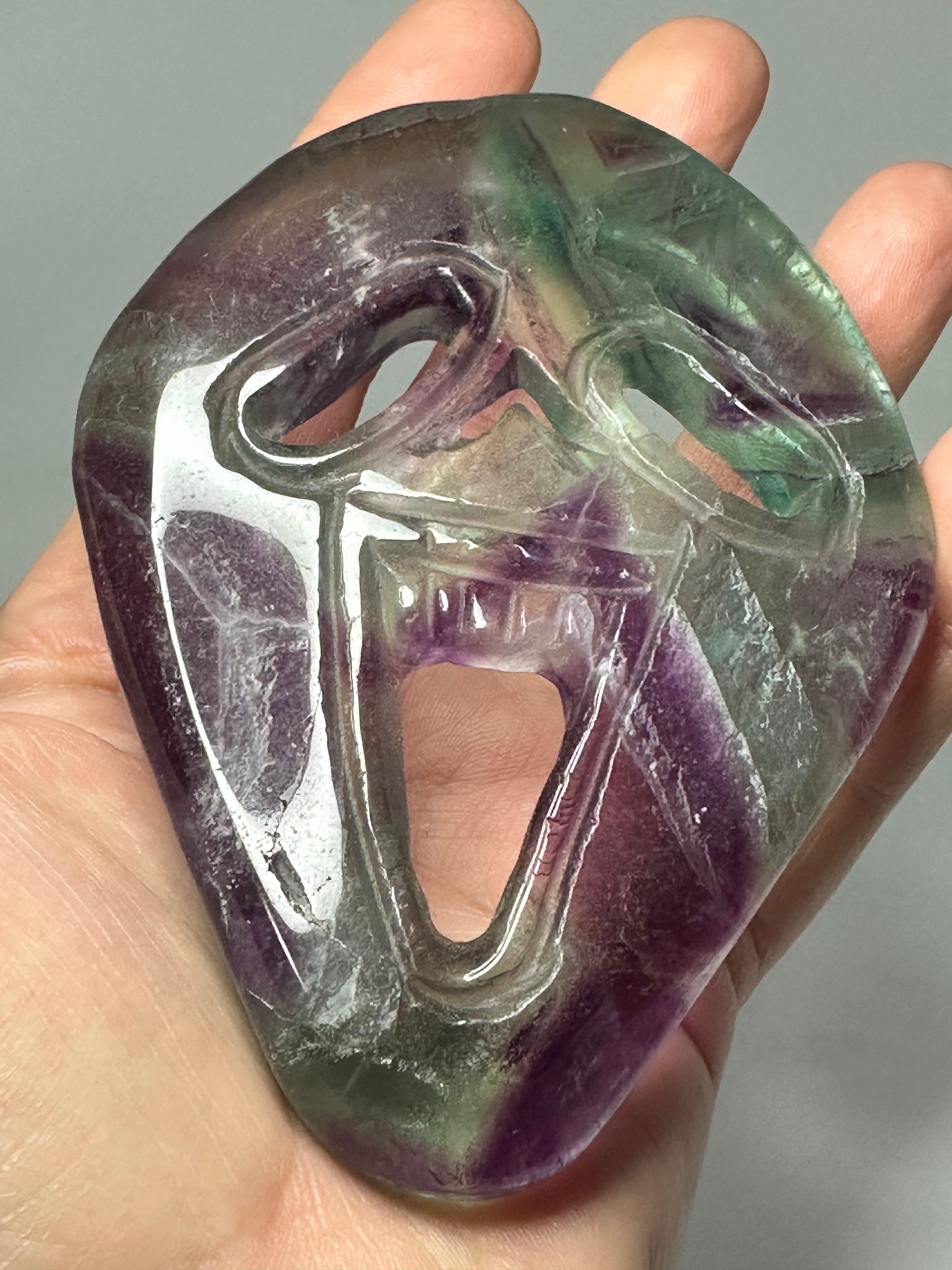 Fluorite Mask Carving – 206g