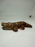 Money Agate Crocodile Carving – 340g