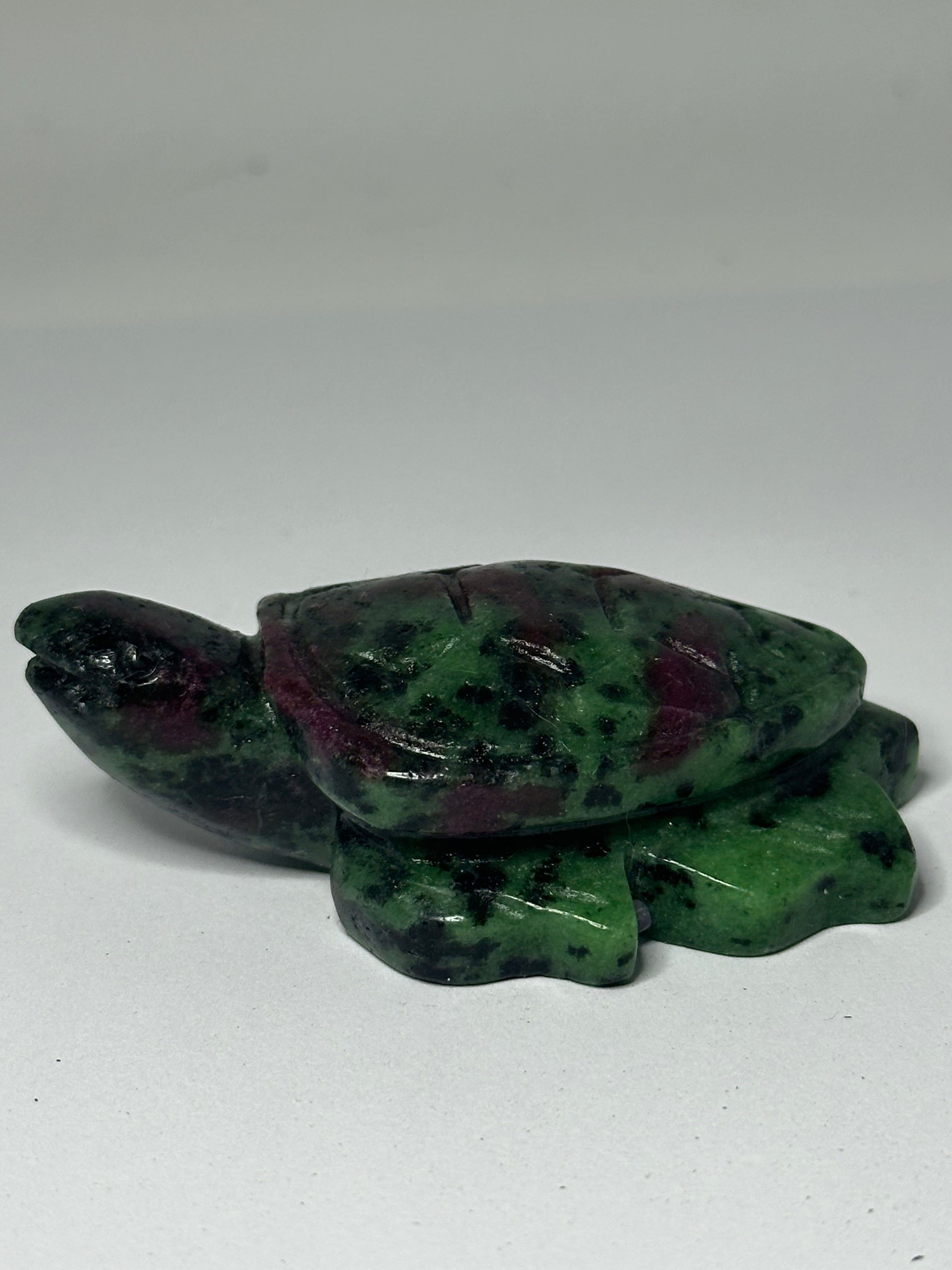 Ruby Zoisite Turtle Carving – 125g