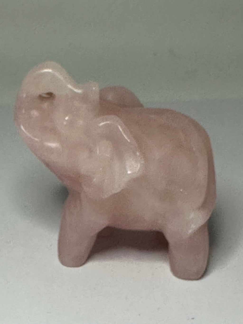 Rose Quartz Elephant Carving
