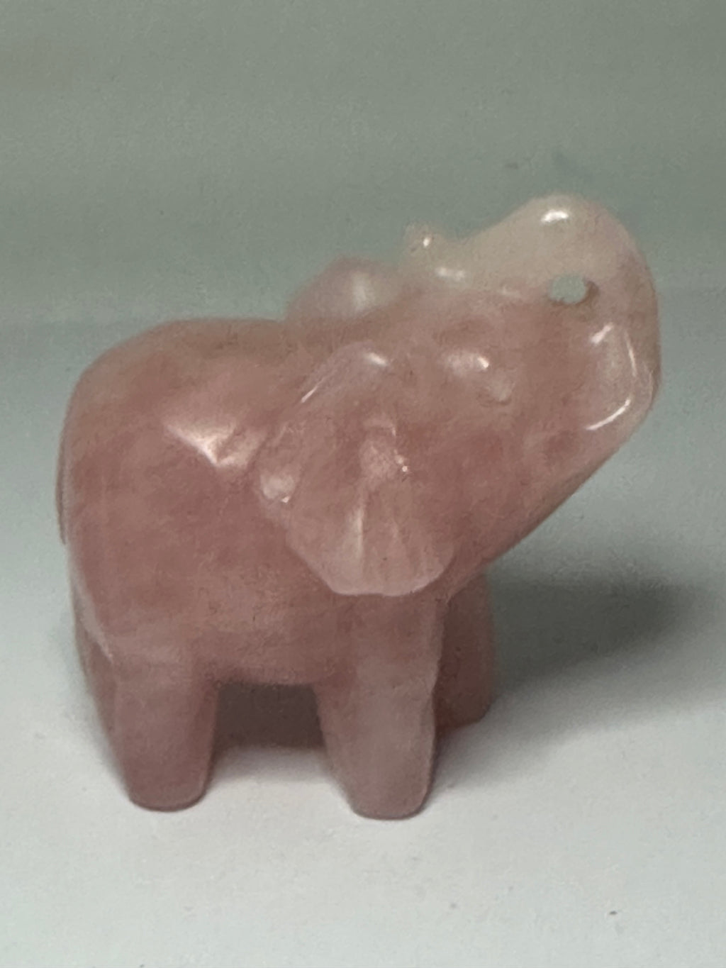 Rose Quartz Elephant Carving