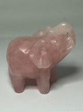 Rose Quartz Elephant Carving
