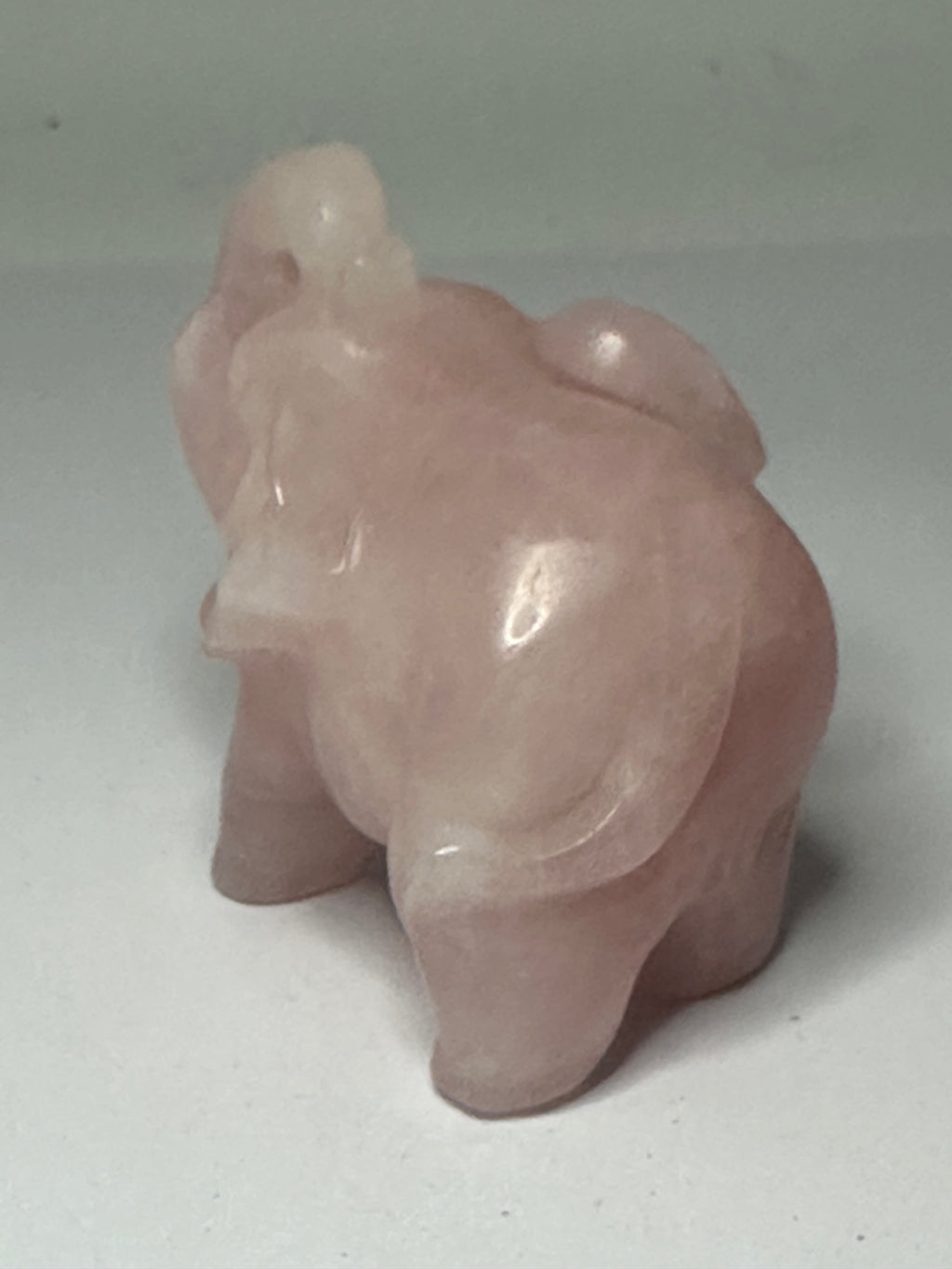 Rose Quartz Elephant Carving