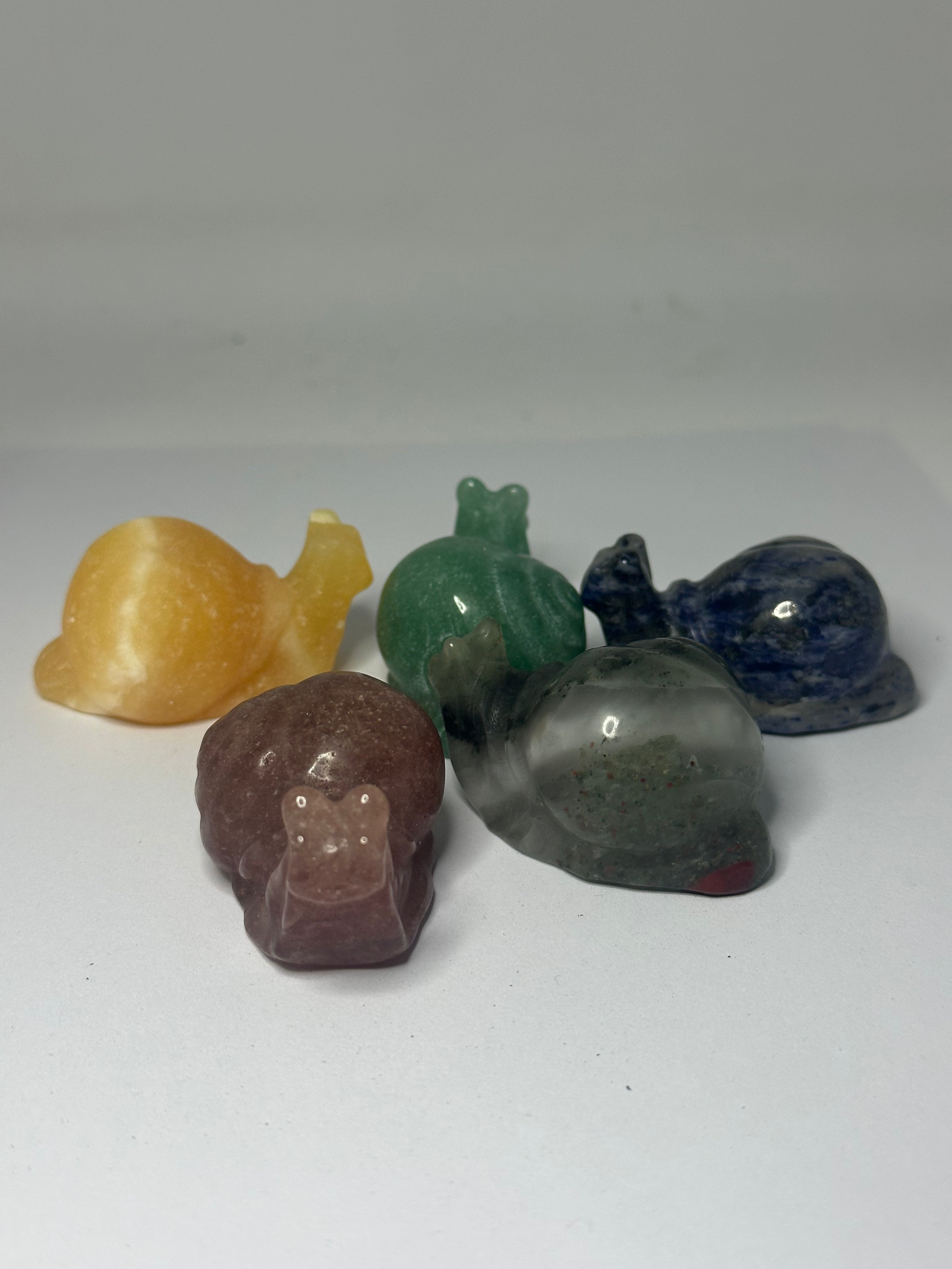 Mixed Crystal Snail Carving
