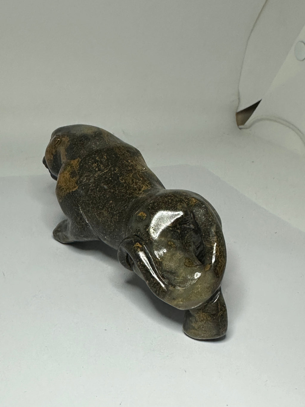 Brown & Orange Jade Panther Carving