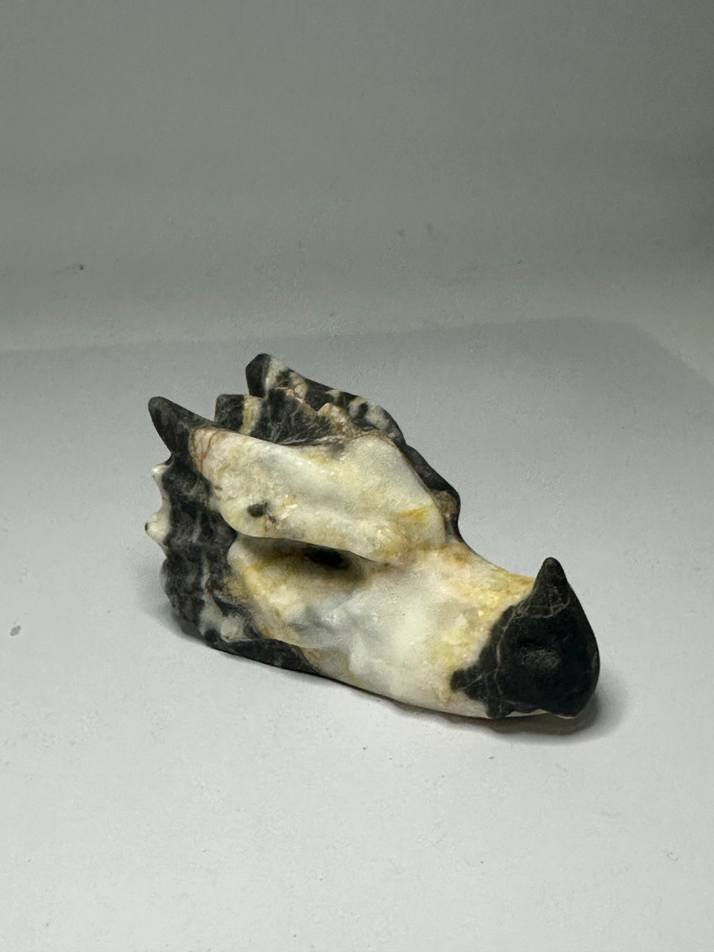 Zebra Stone Dragon Head Carving