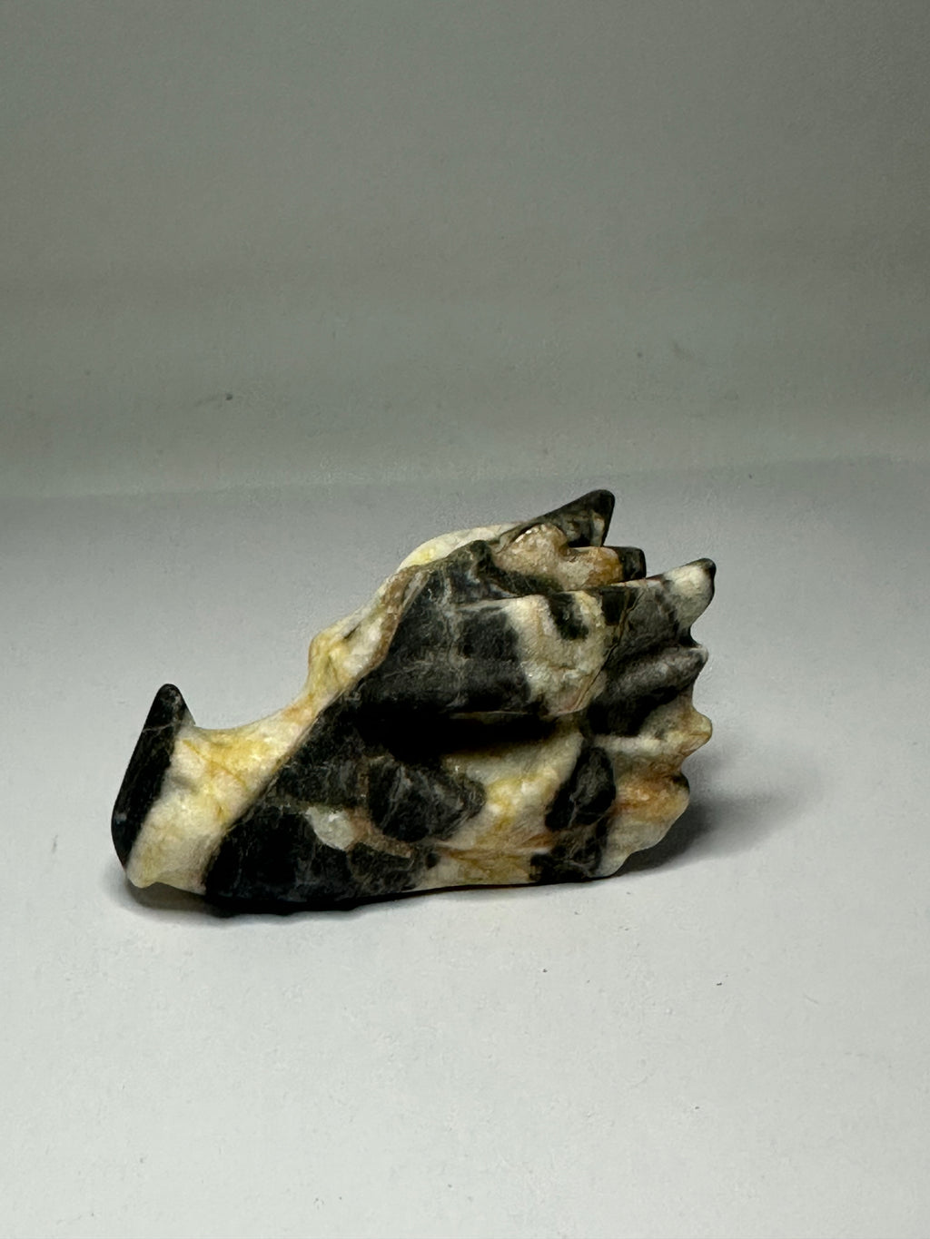 Zebra Stone Dragon Head Carving