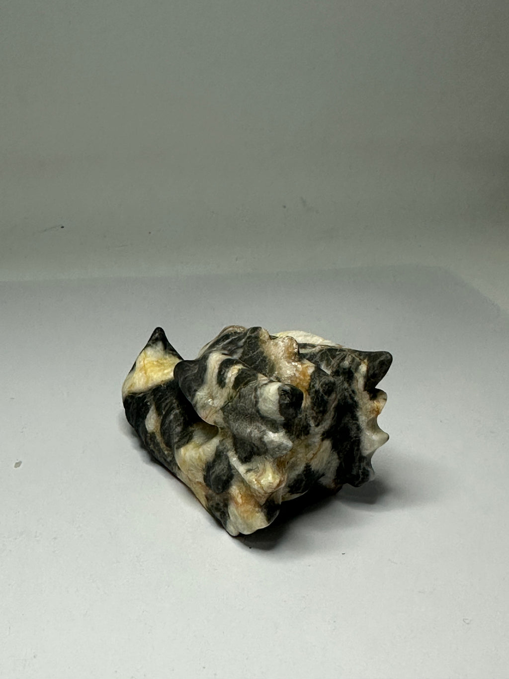 Zebra Stone Dragon Head Carving