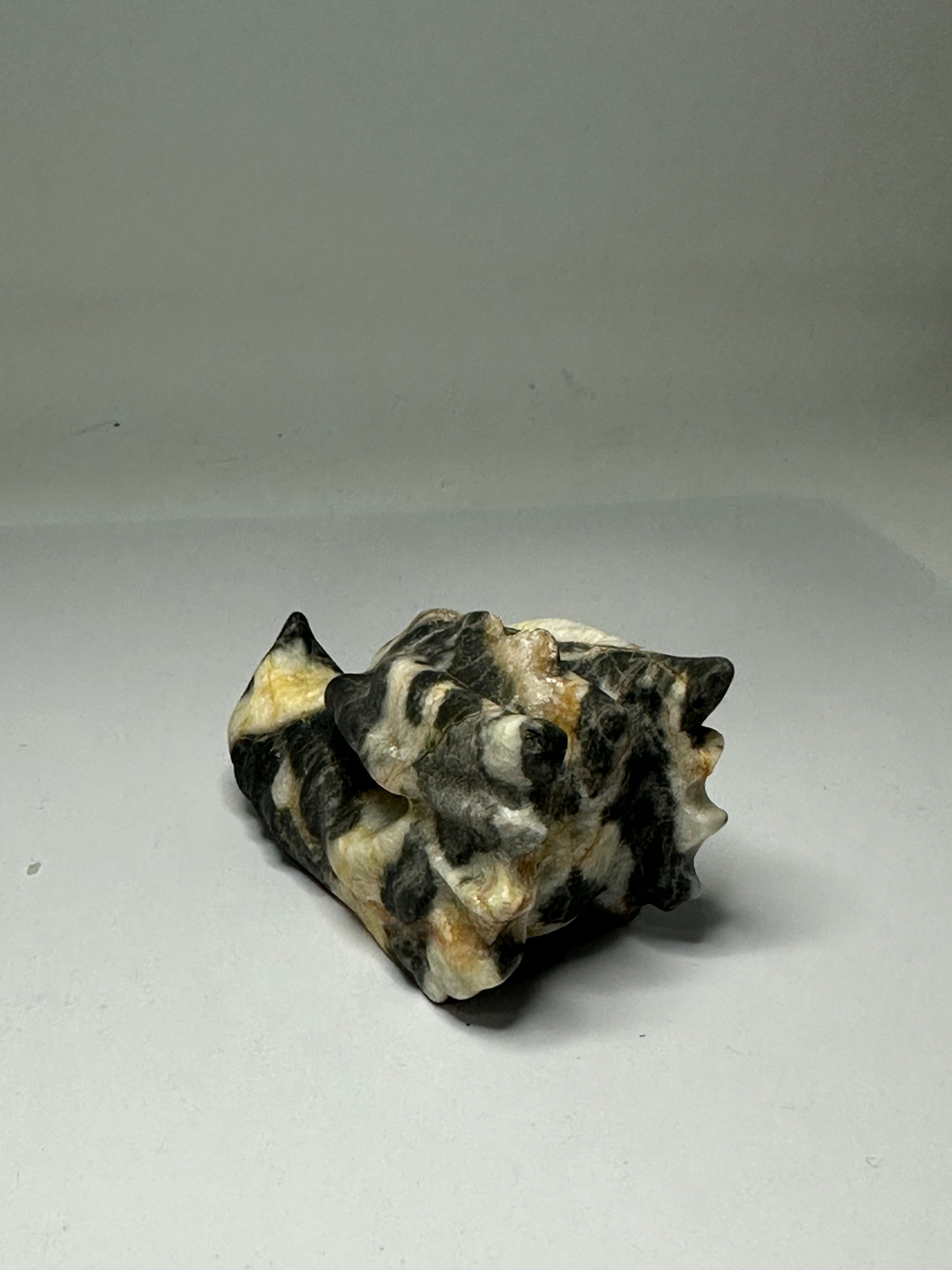Zebra Stone Dragon Head Carving