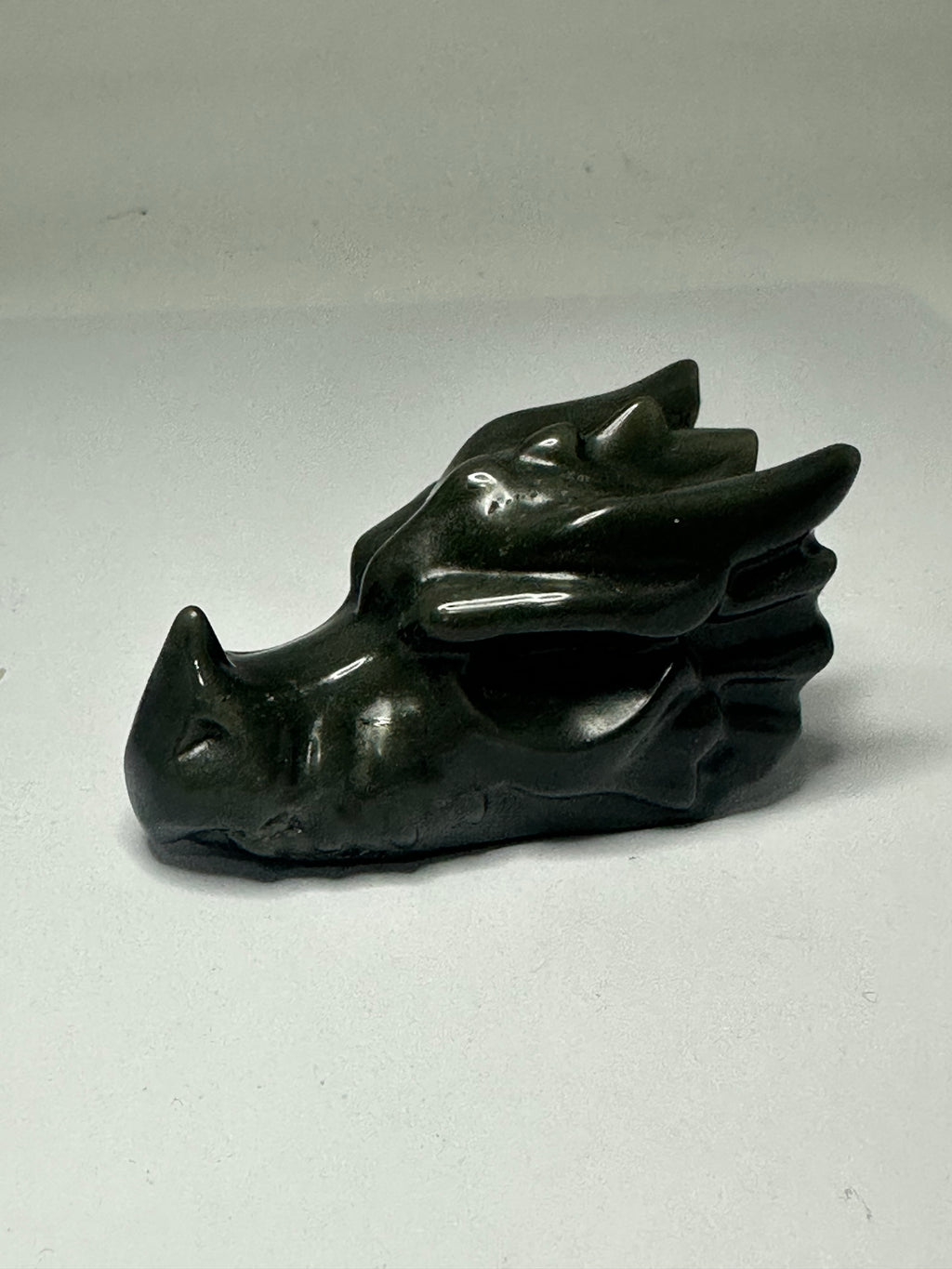 Black Jade Dragon Head Carving