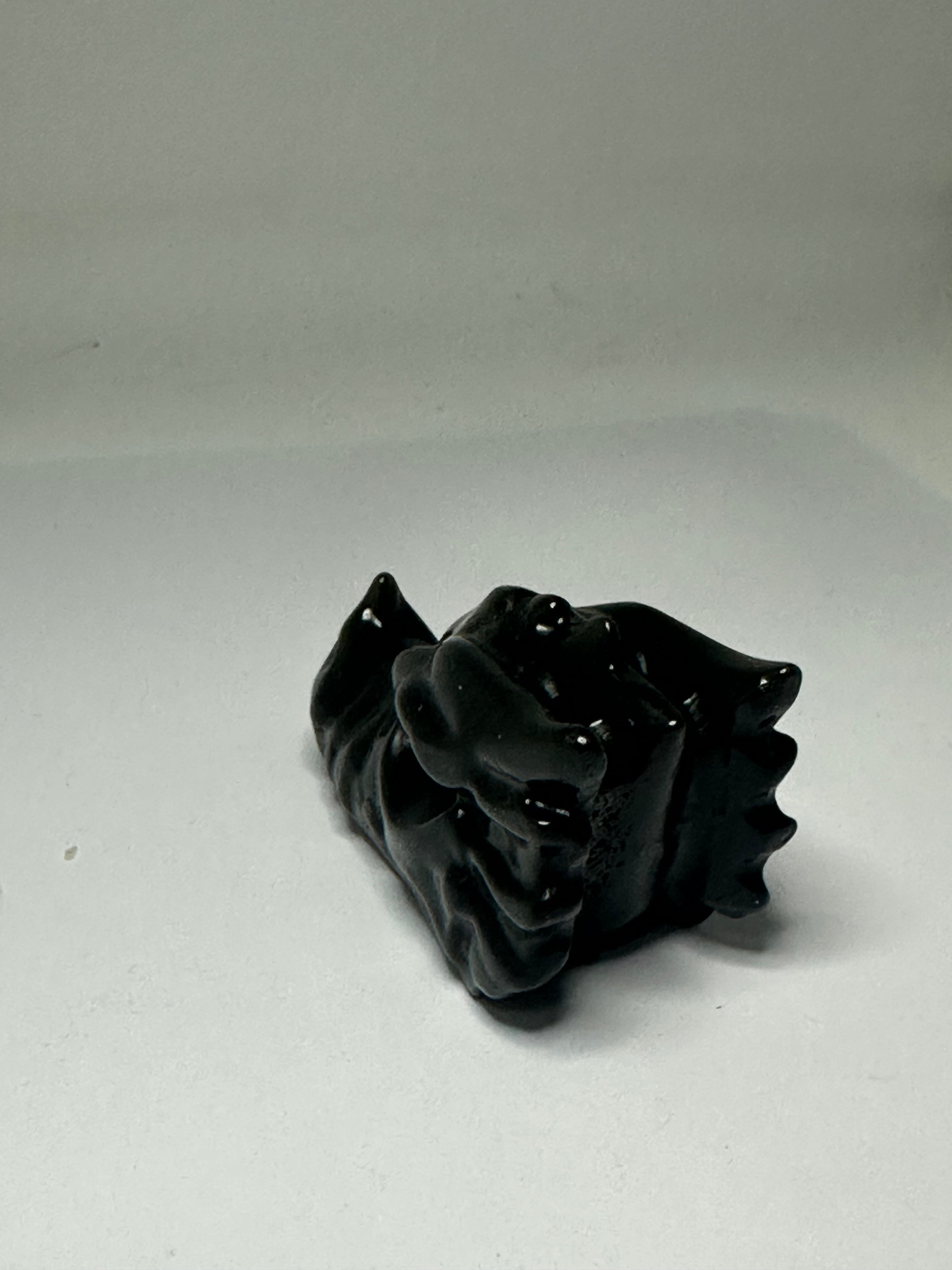 Black Jade Dragon Head Carving