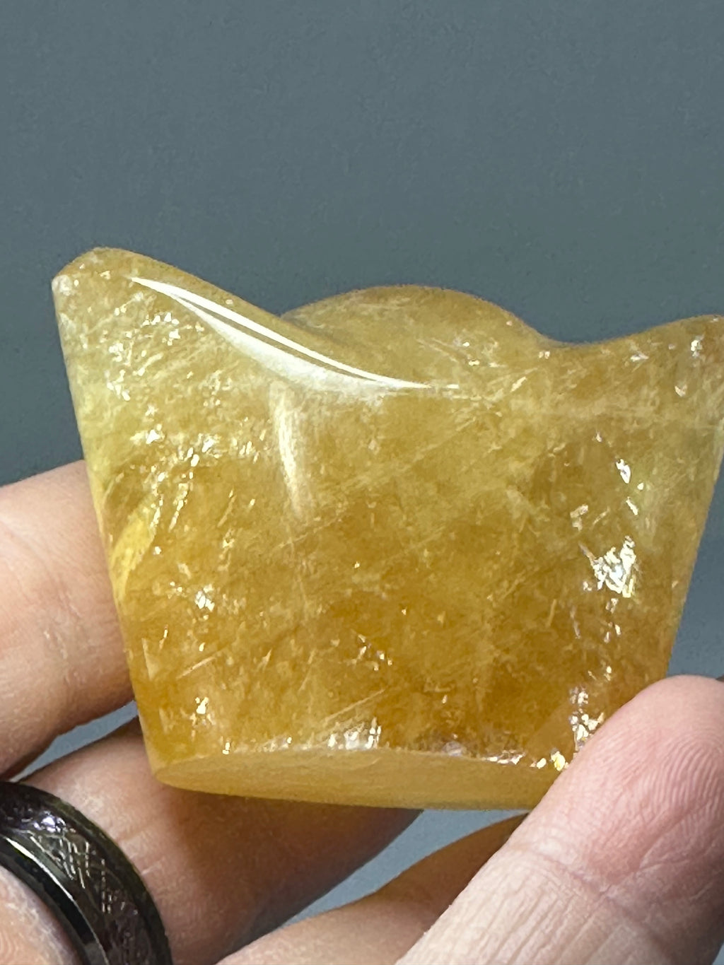 Honey Calcite Ingot Carving