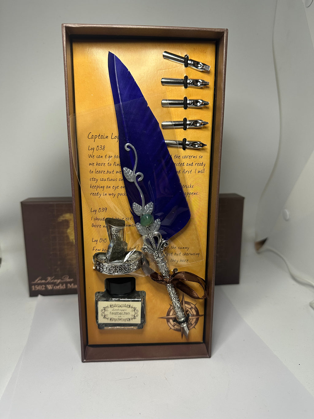 Feathered Quill Pen Set with Crystal Tumble – 260g