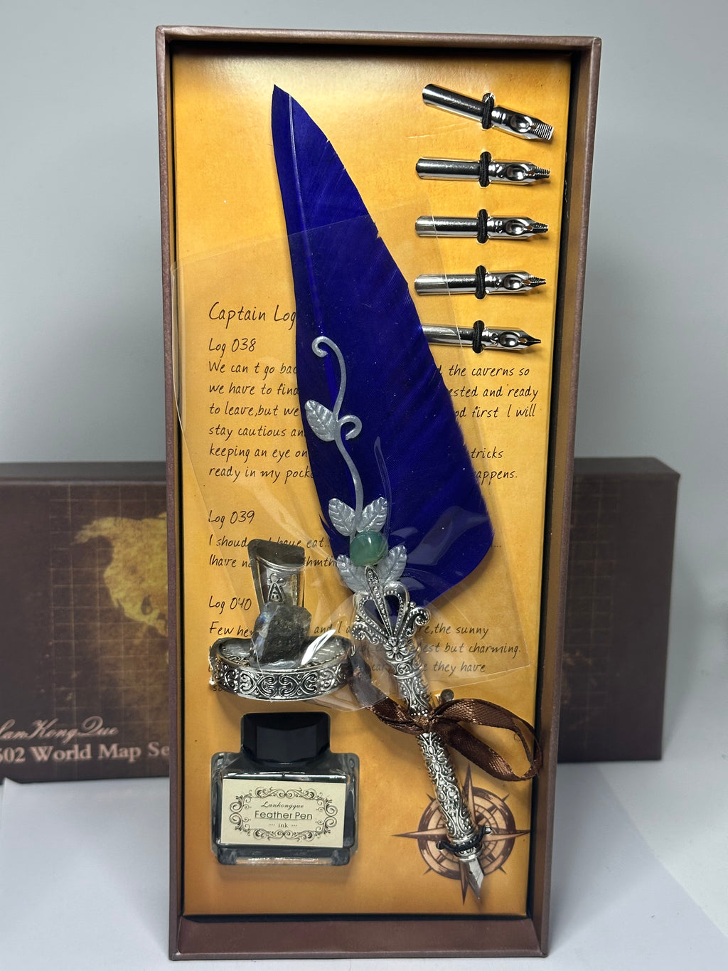 Feathered Quill Pen Set with Crystal Tumble – 260g