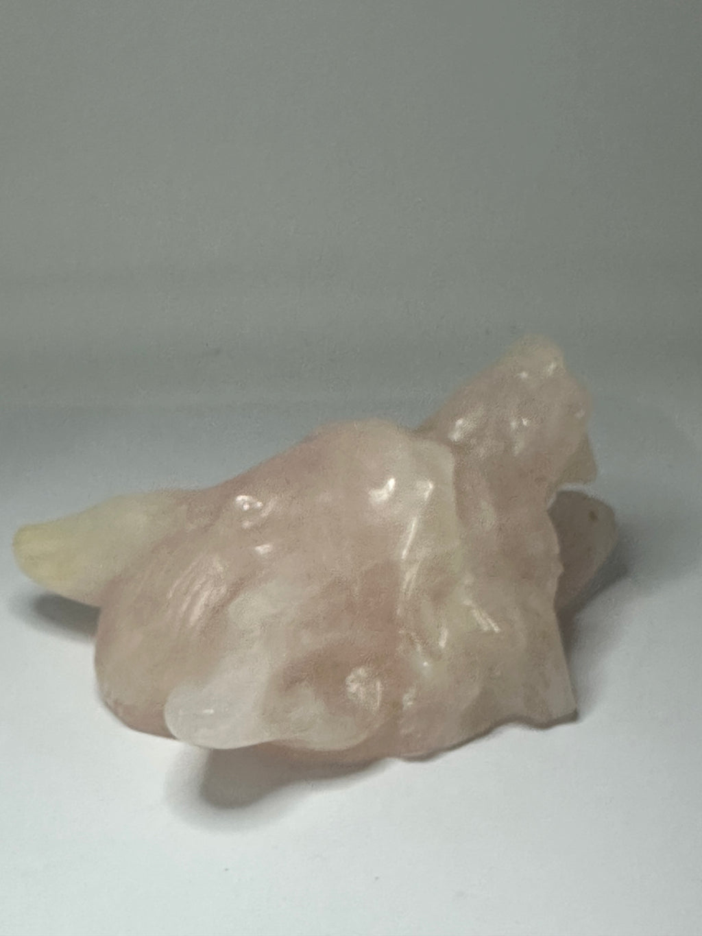Rose Quartz Wolf Head Carving – 525g