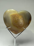 Agate Heart Carving with Druzy – 161g