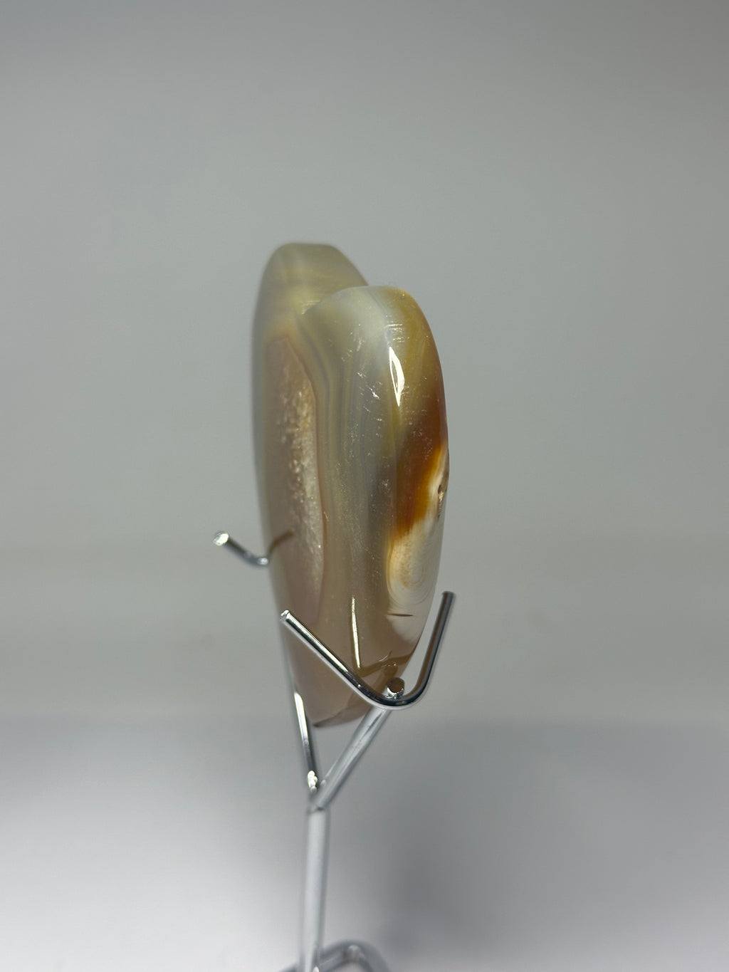 Agate Heart Carving with Druzy – 161g