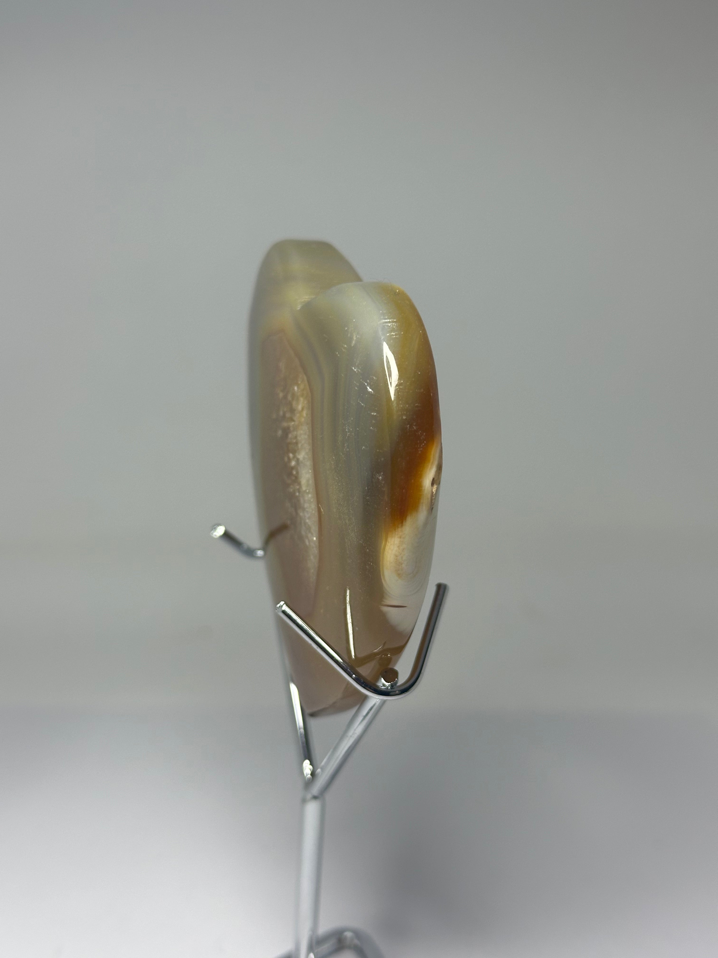 Agate Heart Carving with Druzy – 161g