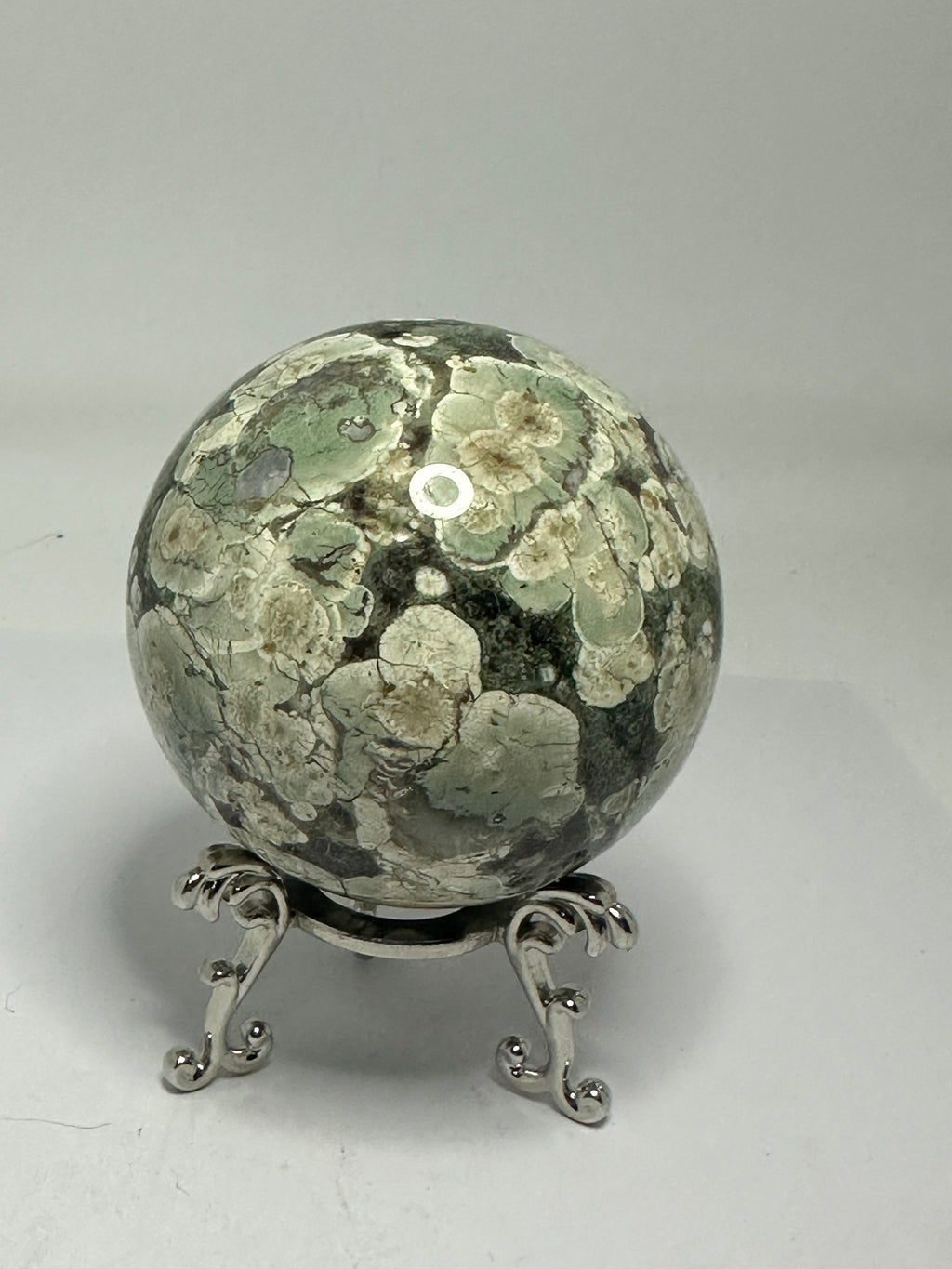 Green Flower Agate Sphere – 388g