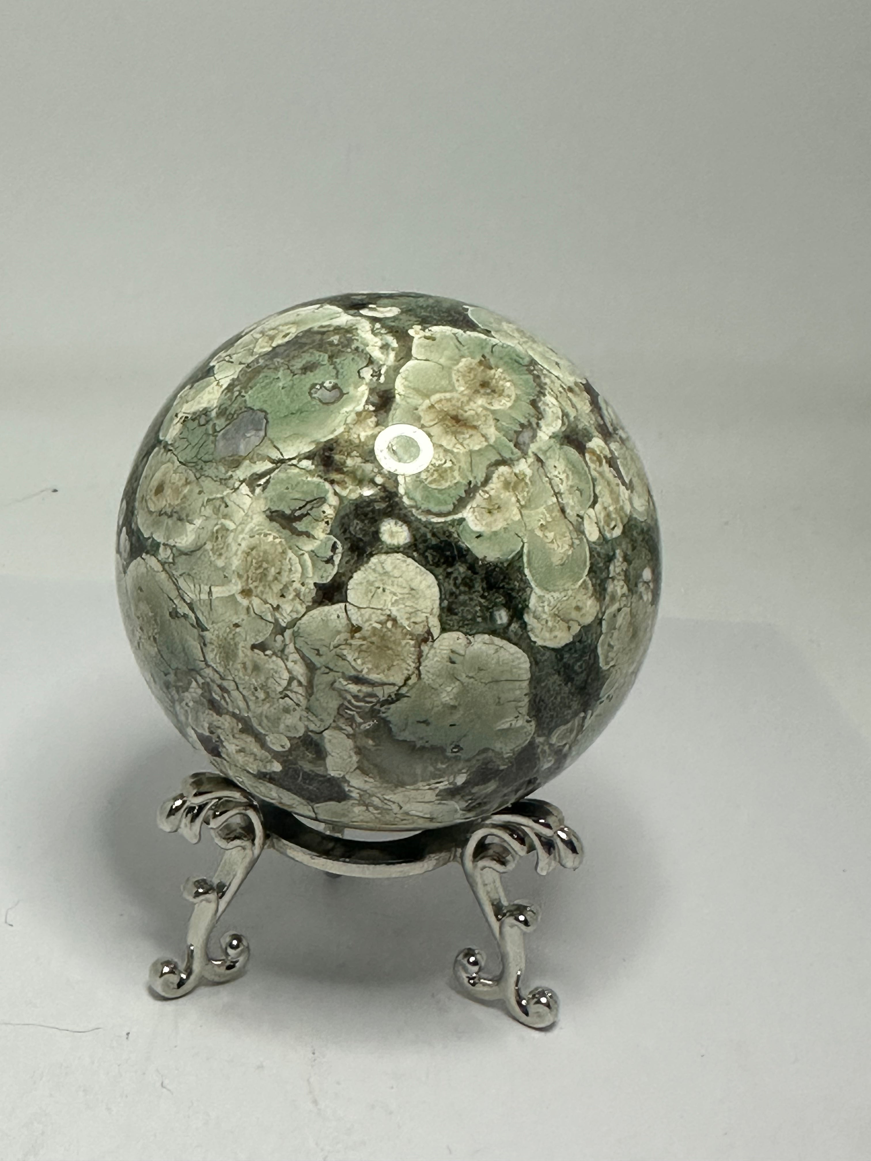 Green Flower Agate Sphere – 388g