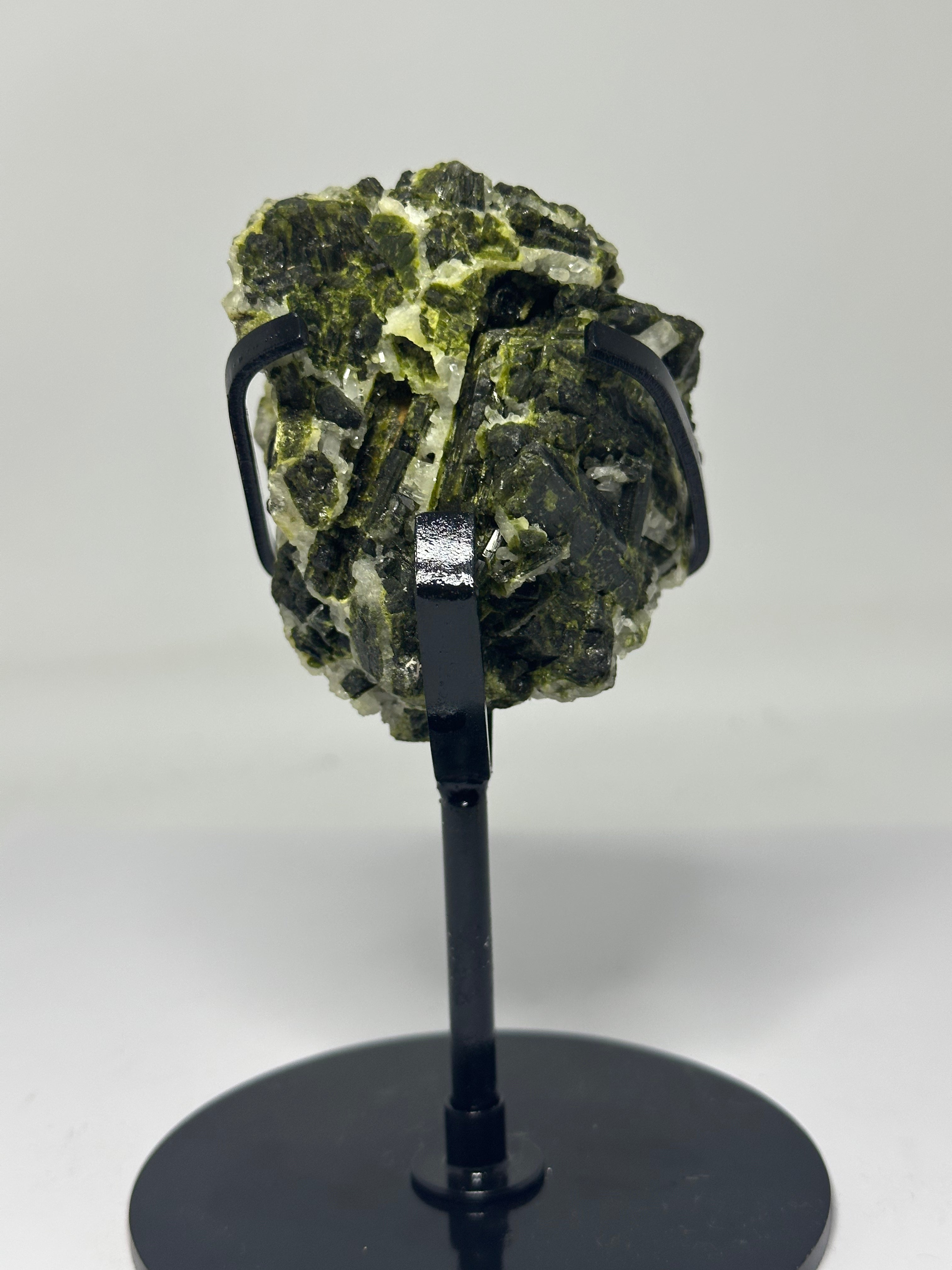 Green Tourmaline Specimen on Custom Stand – 465g