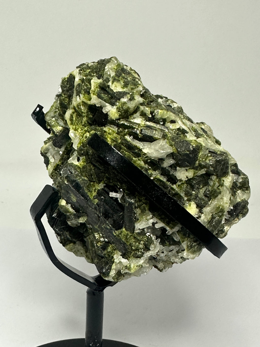 Green Tourmaline Specimen on Custom Stand – 465g