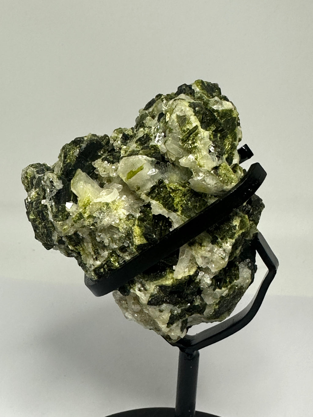 Green Tourmaline Specimen on Custom Stand – 465g