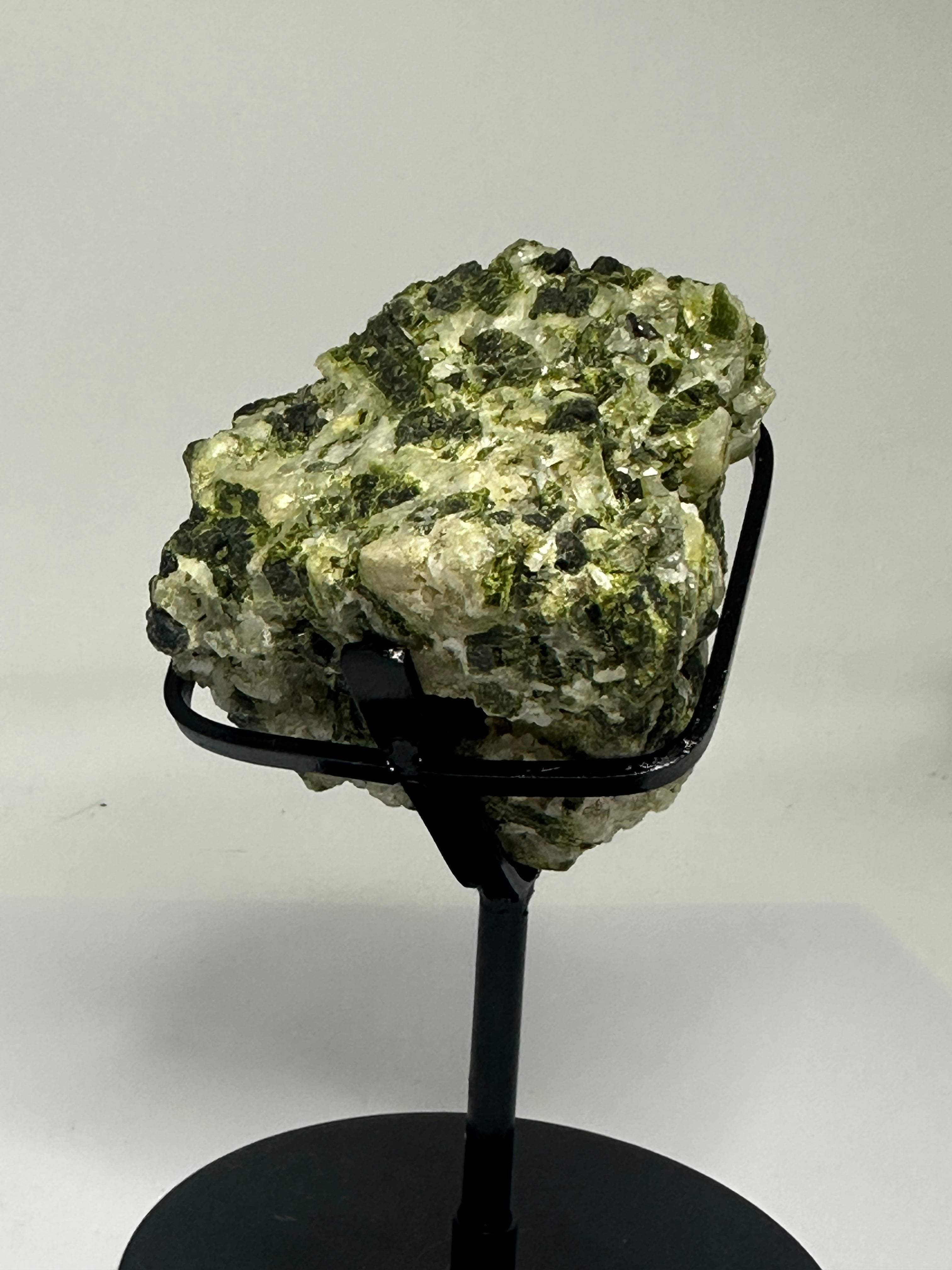 Green Tourmaline Specimen on Custom Stand – 465g