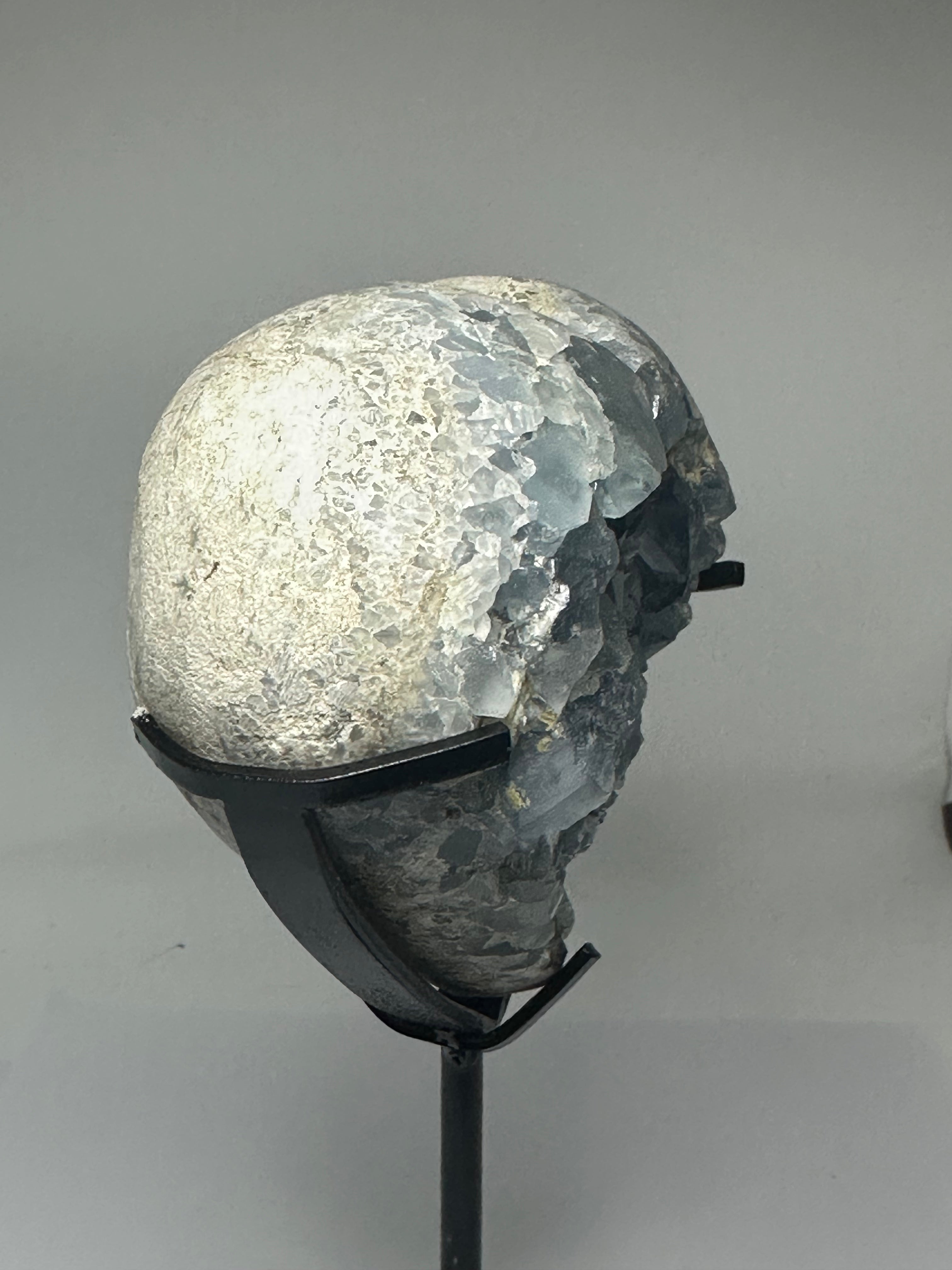 Celestine Heart with Open Druzy Face on Custom Stand – 1.41kg