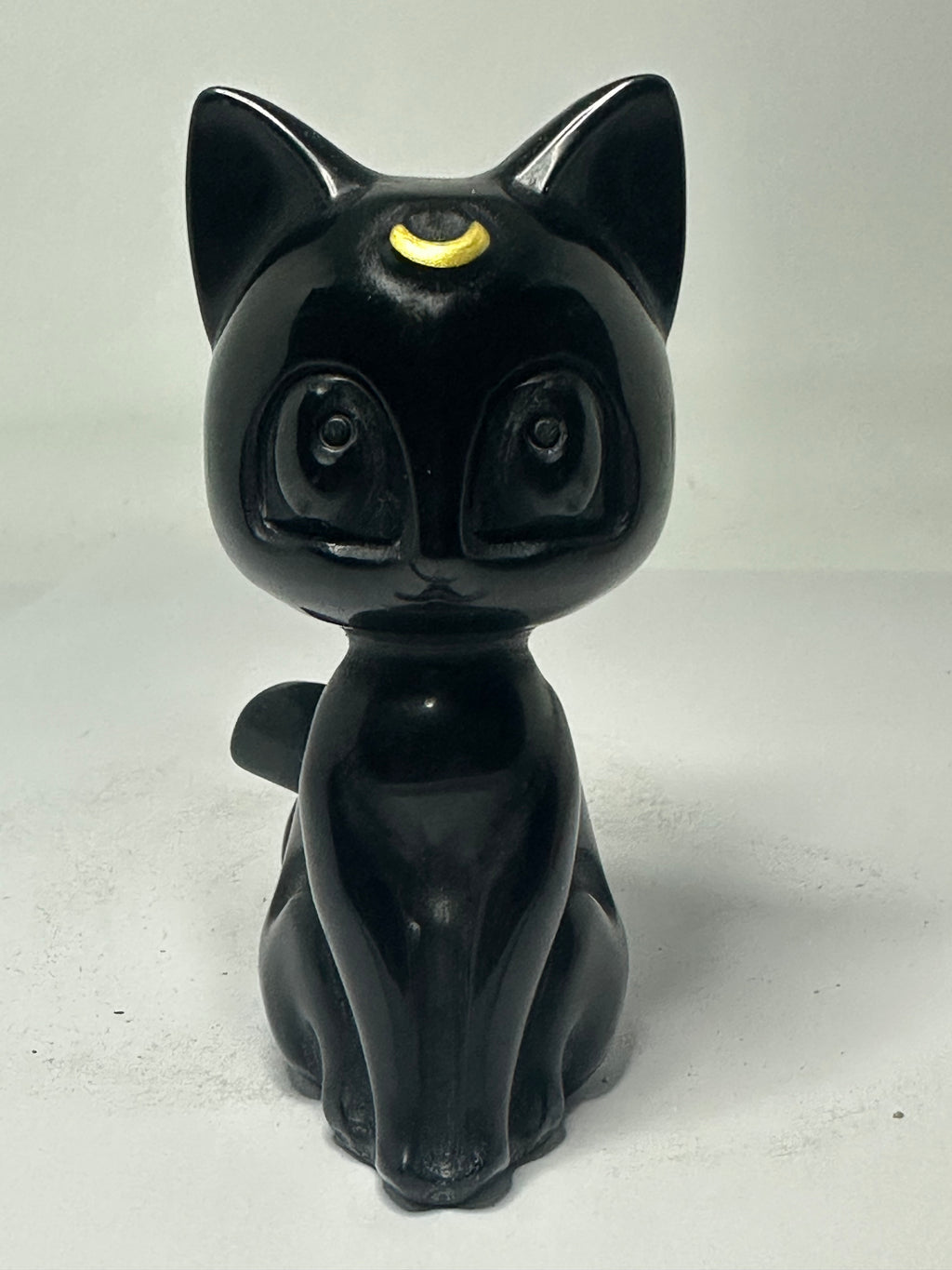 Black Obsidian Luna Cat Carving – 220g