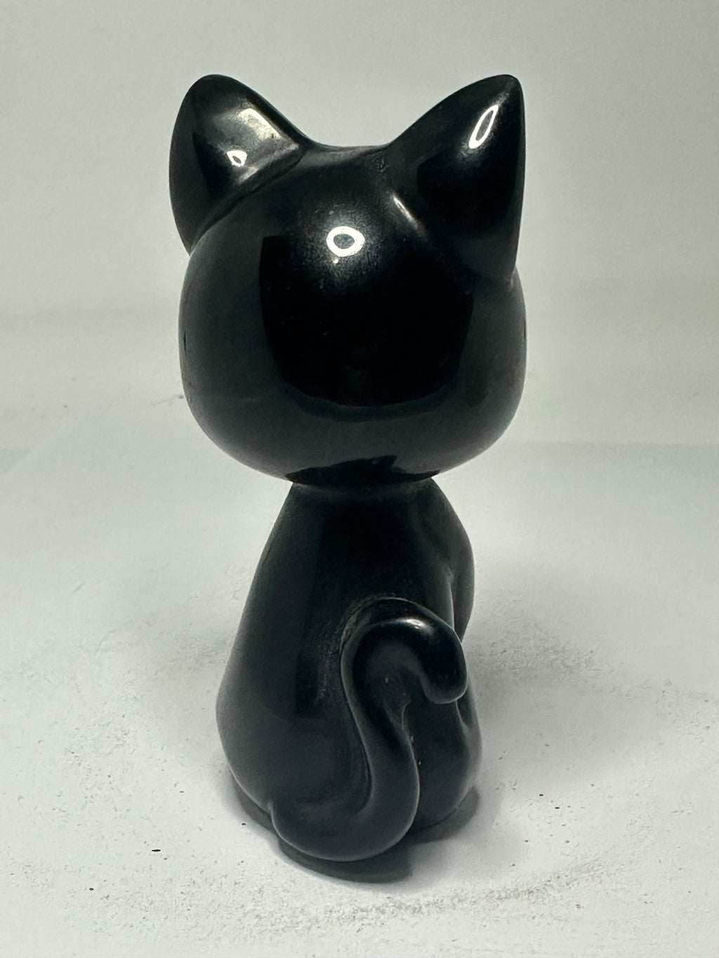 Black Obsidian Luna Cat Carving – 220g