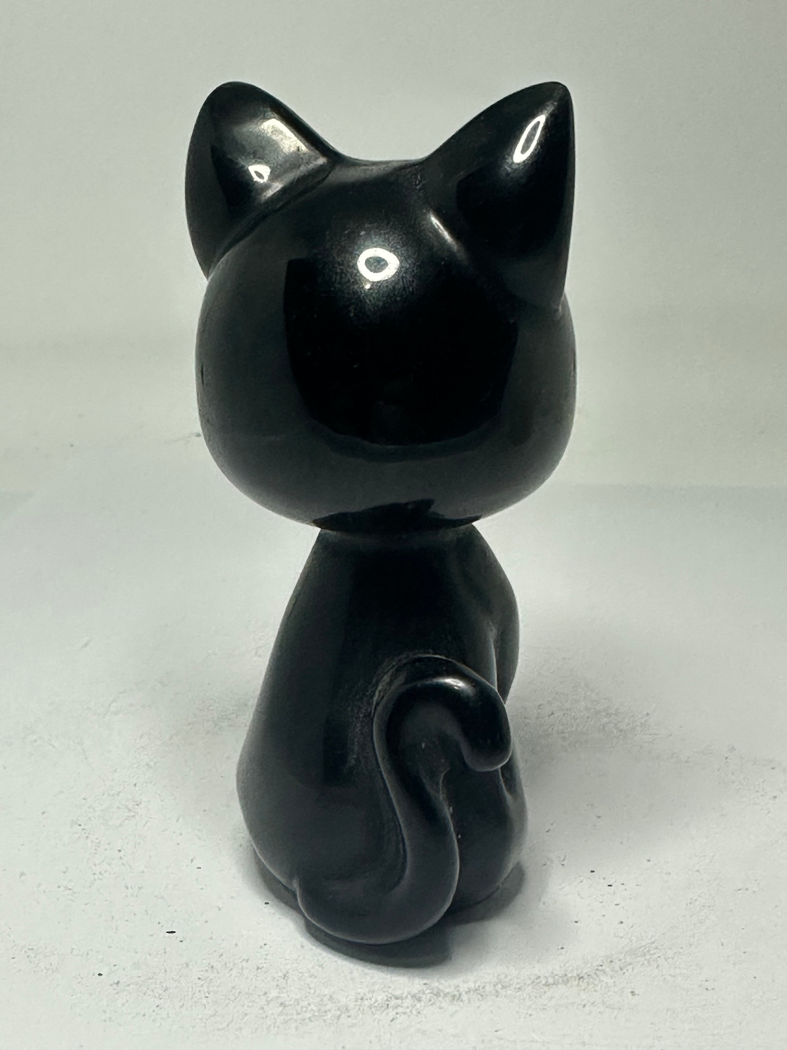 Black Obsidian Luna Cat Carving – 220g