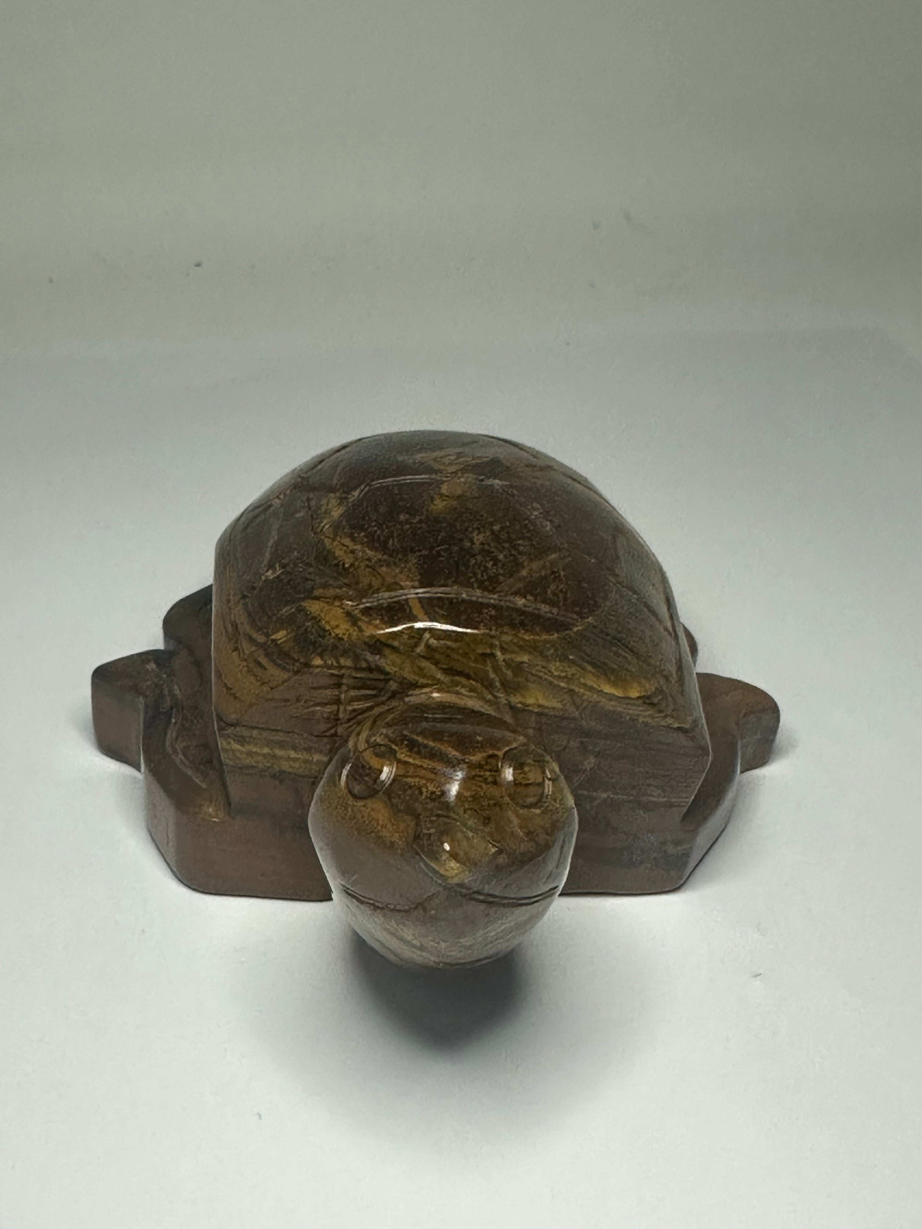 Tiger’s Eye Turtle Carving – 505g