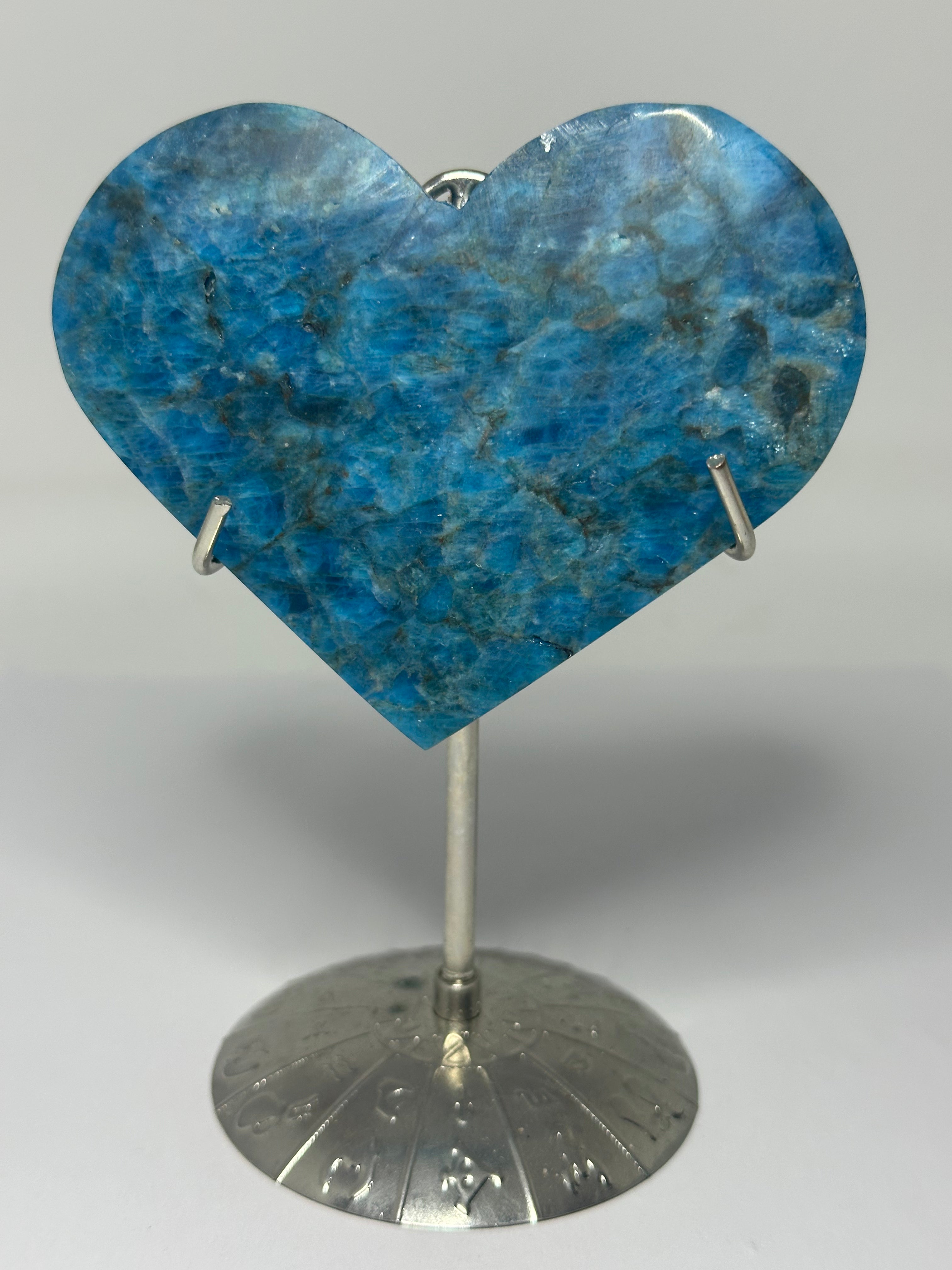 Blue Apatite Heart on Stand – 160g