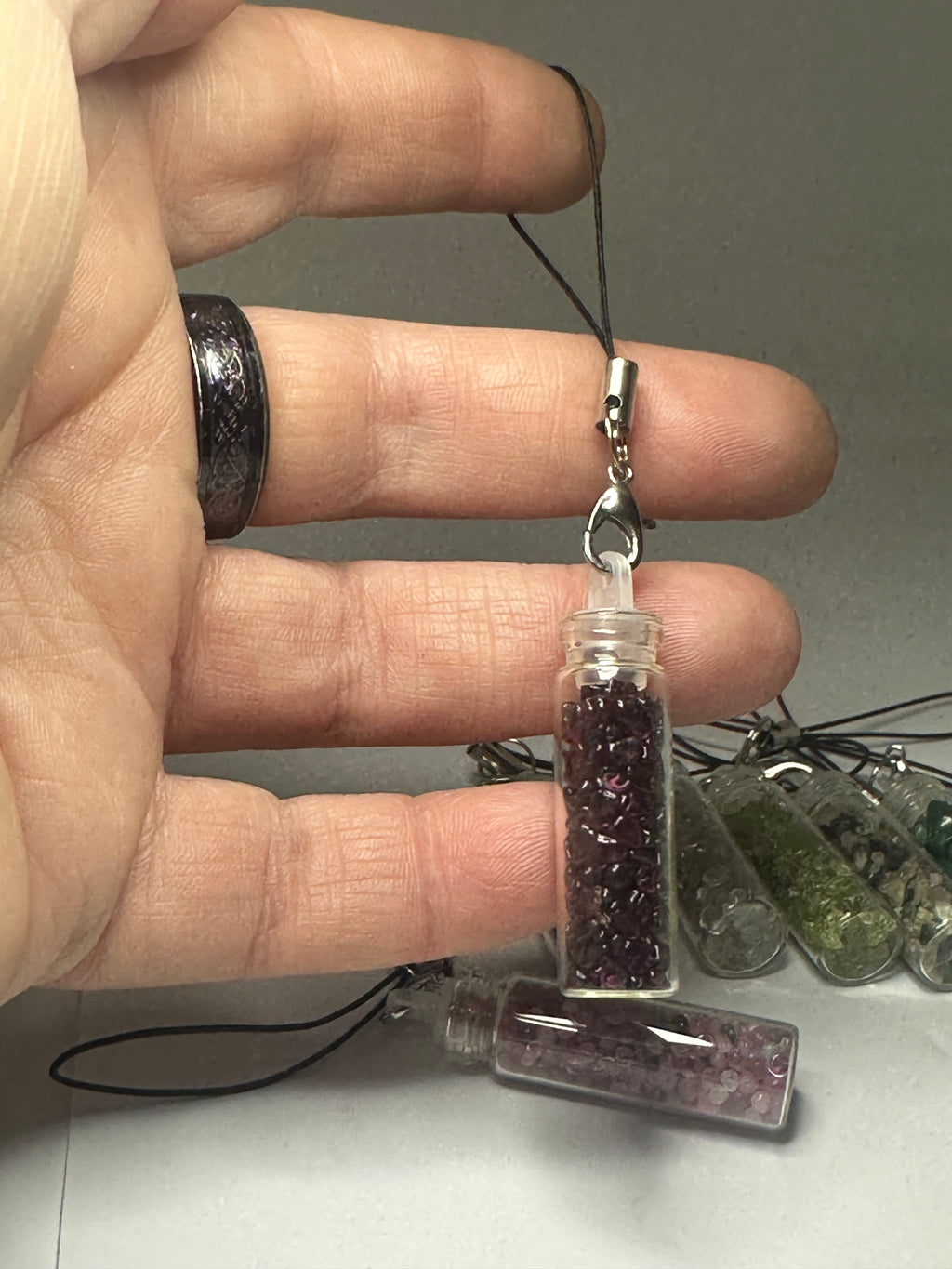 Intuitively Selected Crystal Chip Bottle Keychain – 7g