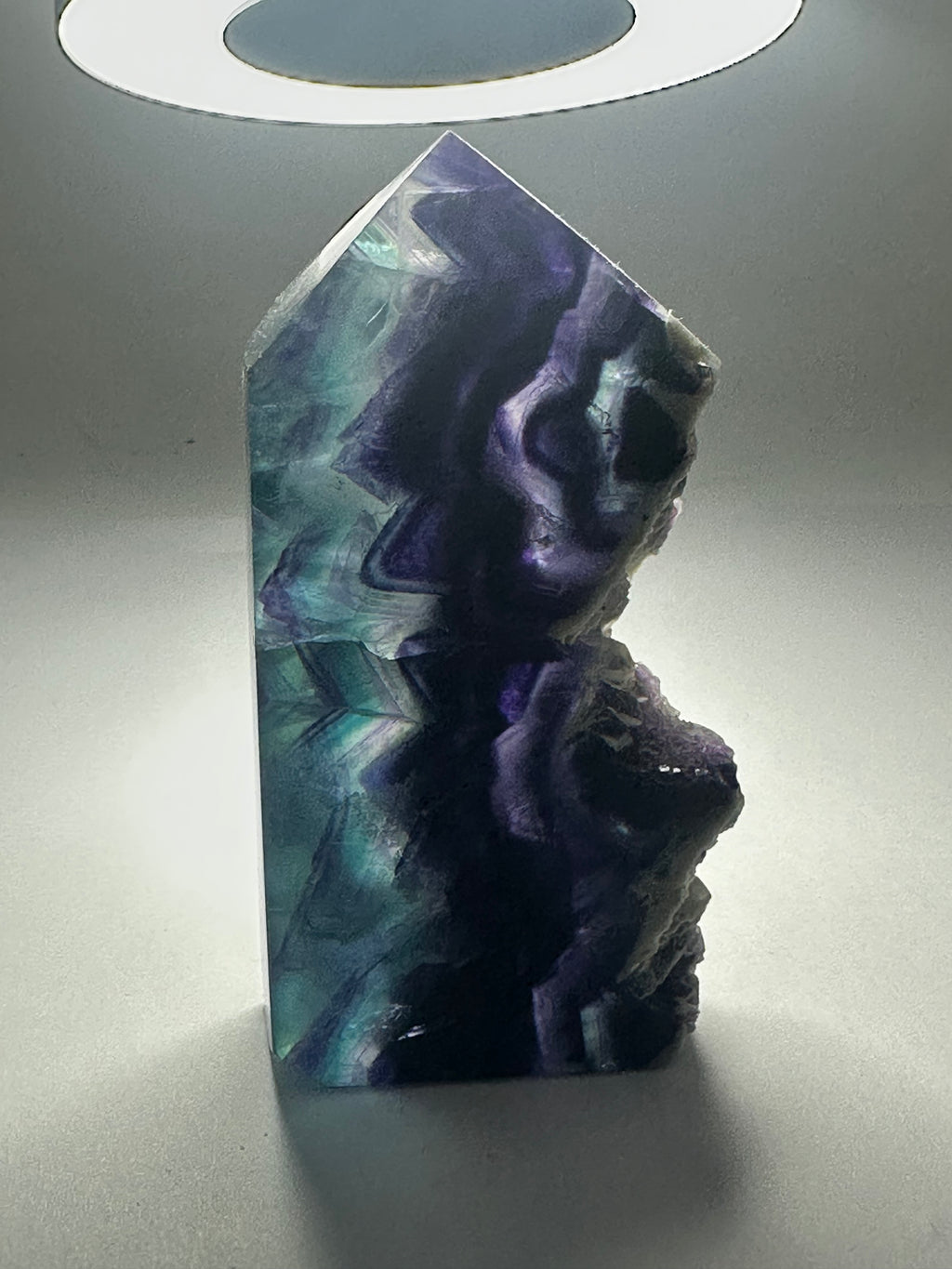 Fluorite Tower with Raw Edge – 166g
