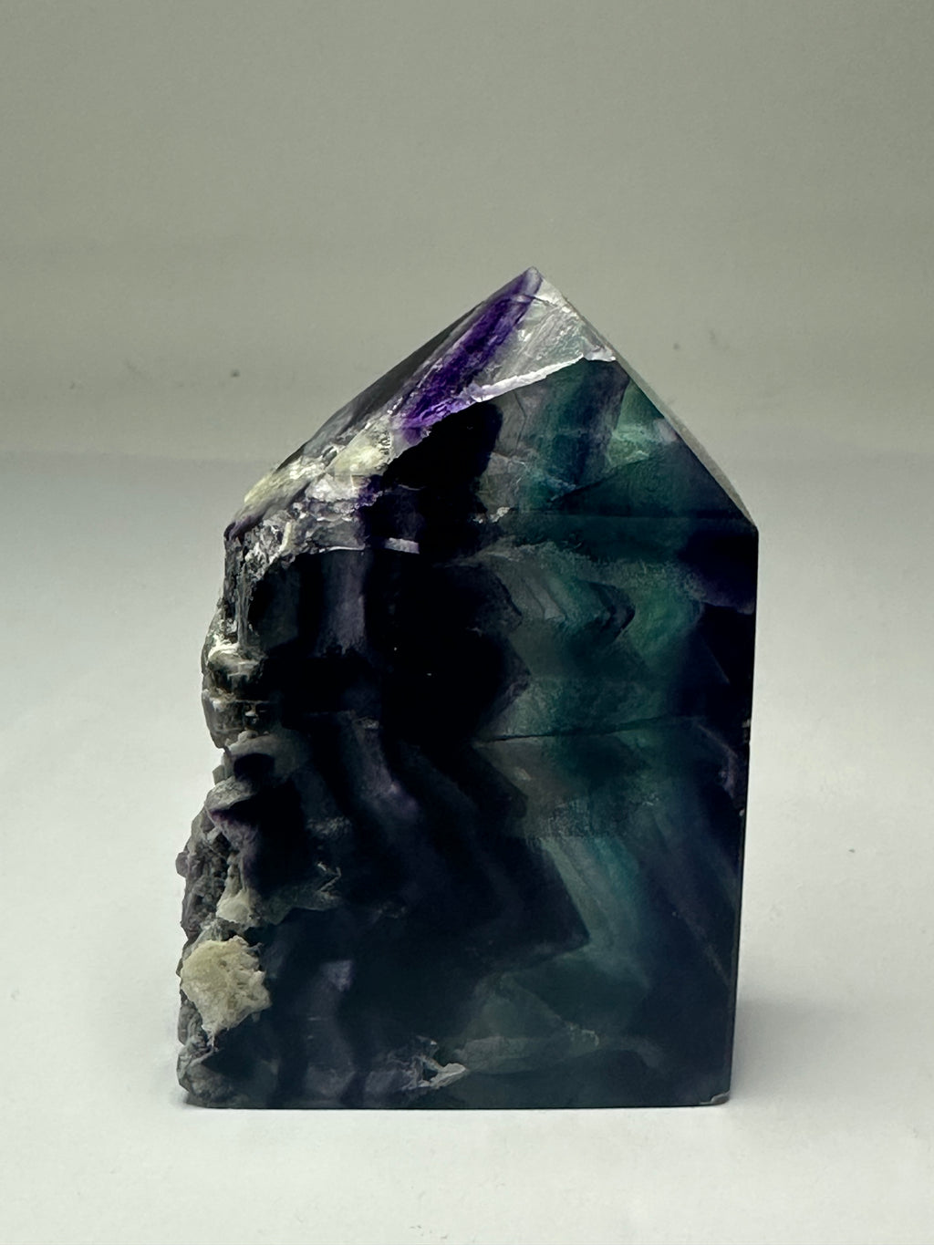 Transparent Fluorite Tower with Raw Edge – 140g