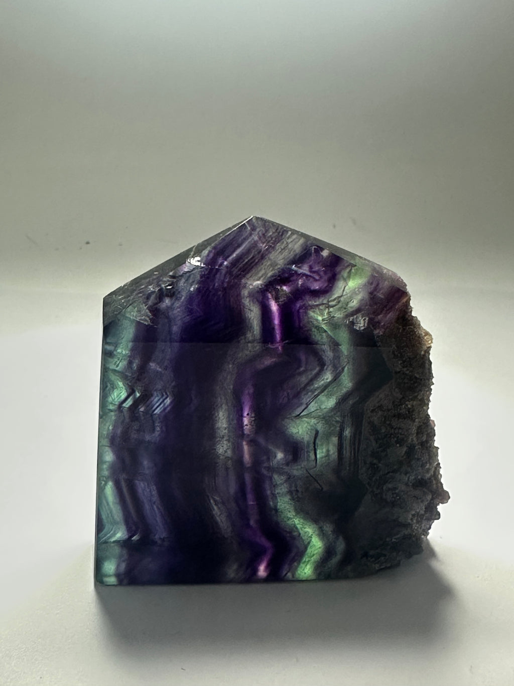 Transparent Fluorite Tower with Raw Edge – 163g